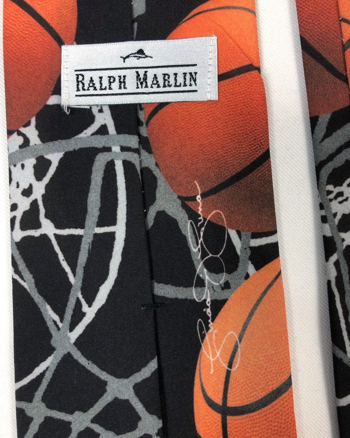 Ralph Marlin Rare Vintage 2000 Ralph Marlin Basketball All Over Print Tie Size ONE SIZE - 4 Thumbnail