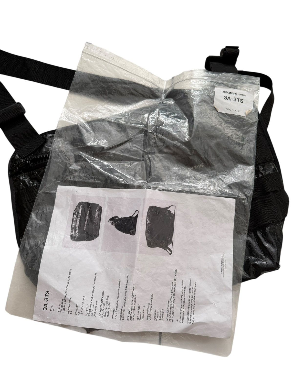 Acronym 3A-3TS Black Foil Crossbody Messenger Bag Size ONE SIZE - 5 Thumbnail