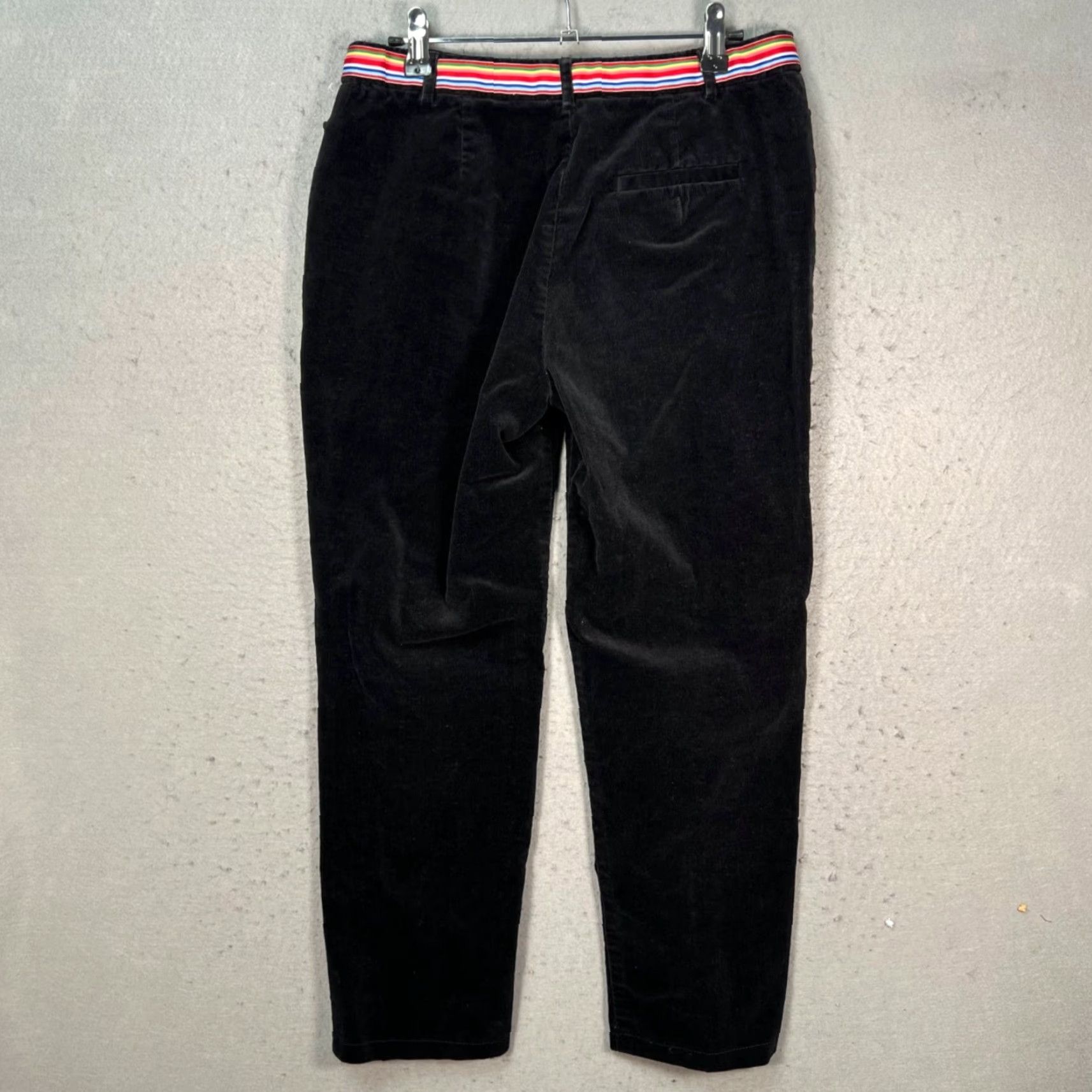 Lilly Pulitzer Lilly Pulitzer Womens Pants Black Corduroy w/ Rainbow Waistband Size 6 Dress/Flat Front Straight Inseam 26in Size 28" / US 6 / IT 42 - 2 Thumbnail