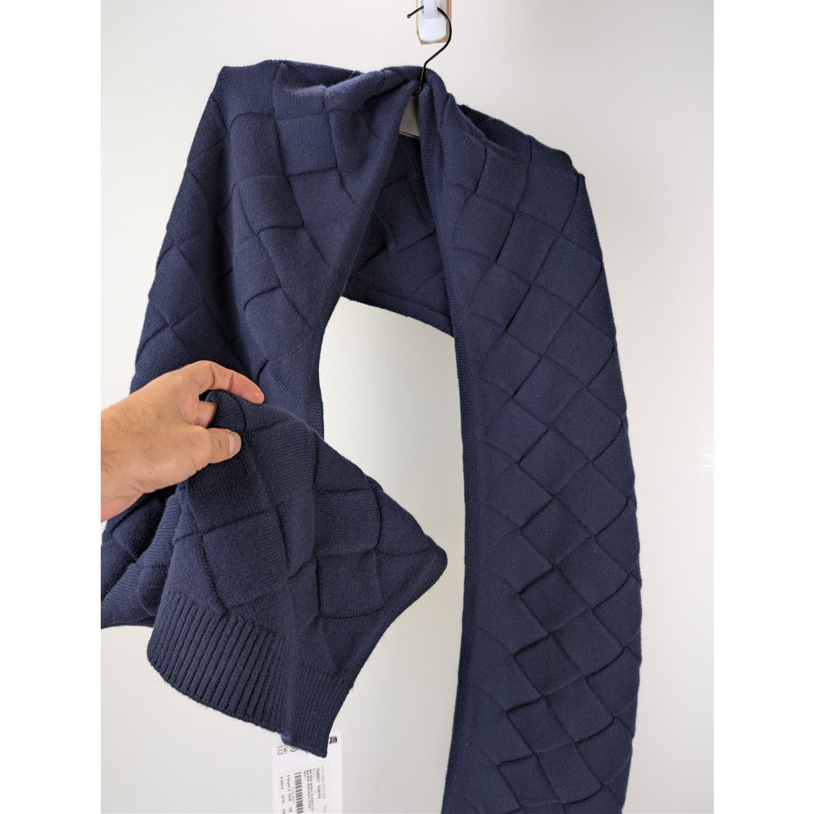 Bottega Veneta o1rshd1 Size: OS / MW Wool Interccio 3D Scarf in Navy Size ONE SIZE - 7 Thumbnail