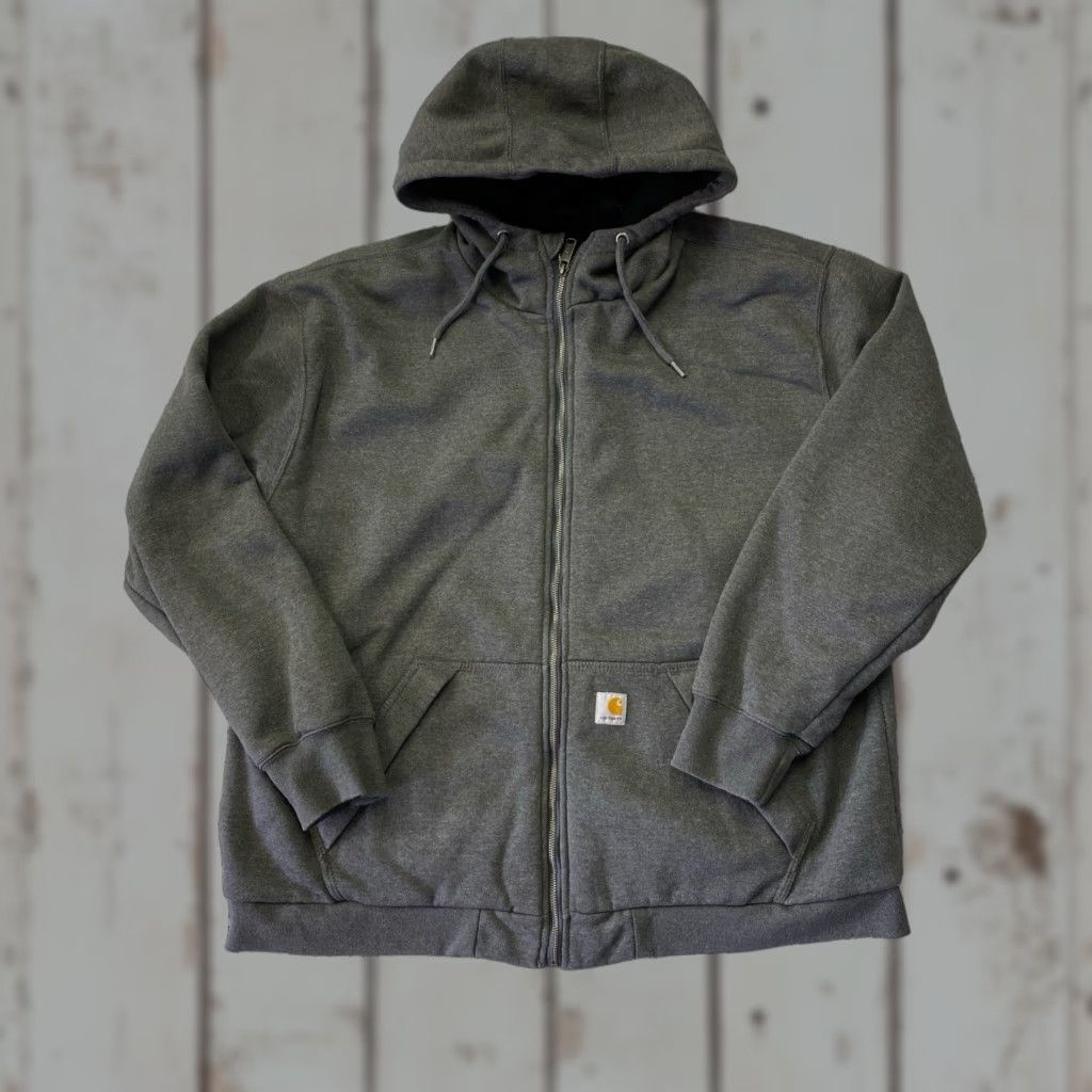 Carhartt Carhartt Hoodie Men’s 2XL Grey Thermal Lined Heavyweight Fleece Zipper Logo Outdoor Mens Size US XXL / EU 58 / 5 - 1 Thumbnail
