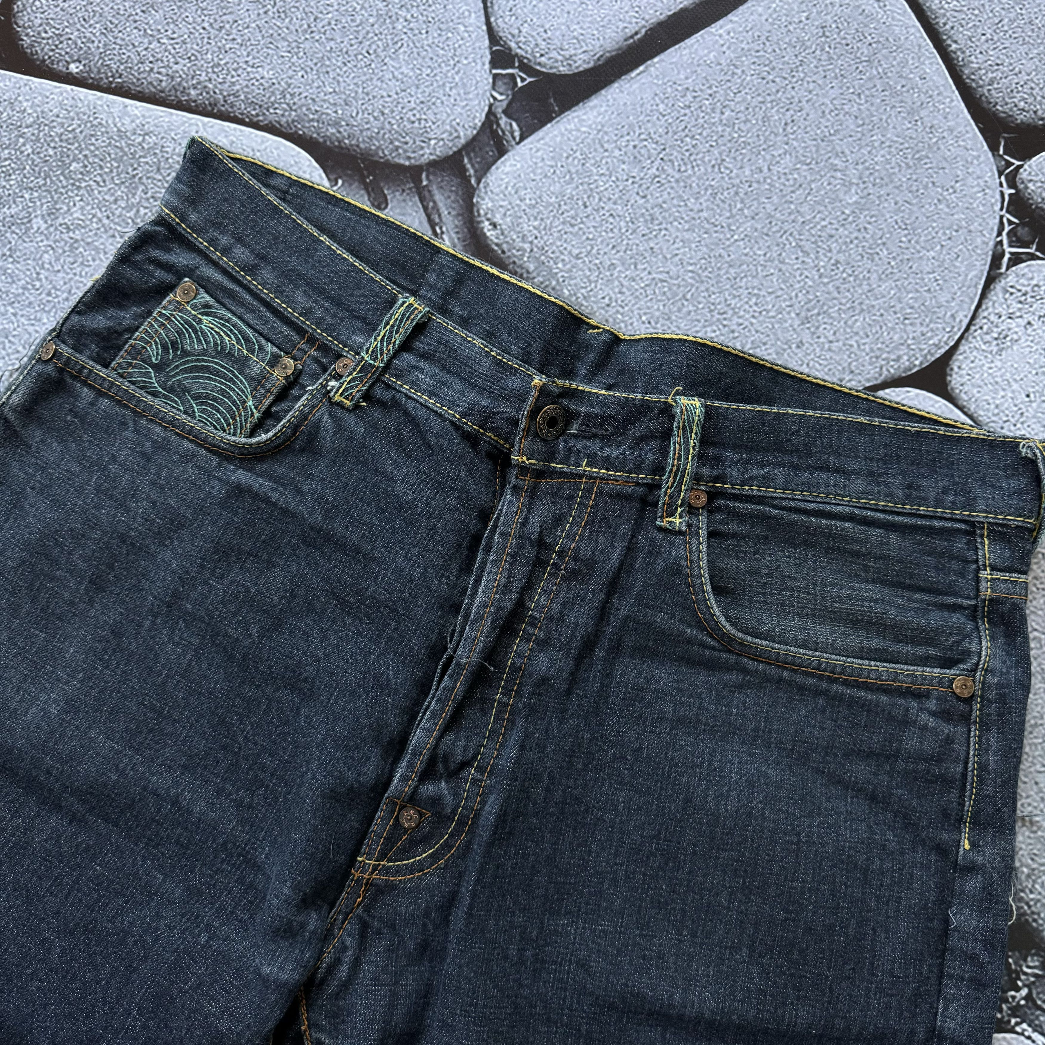 Japanese Brand × RMC Jeans RMC JAPANESE DENIM EMBROIDERED SELVEDGE JEANS DISTRESSED Size US 34 / EU 50 - 4 Thumbnail