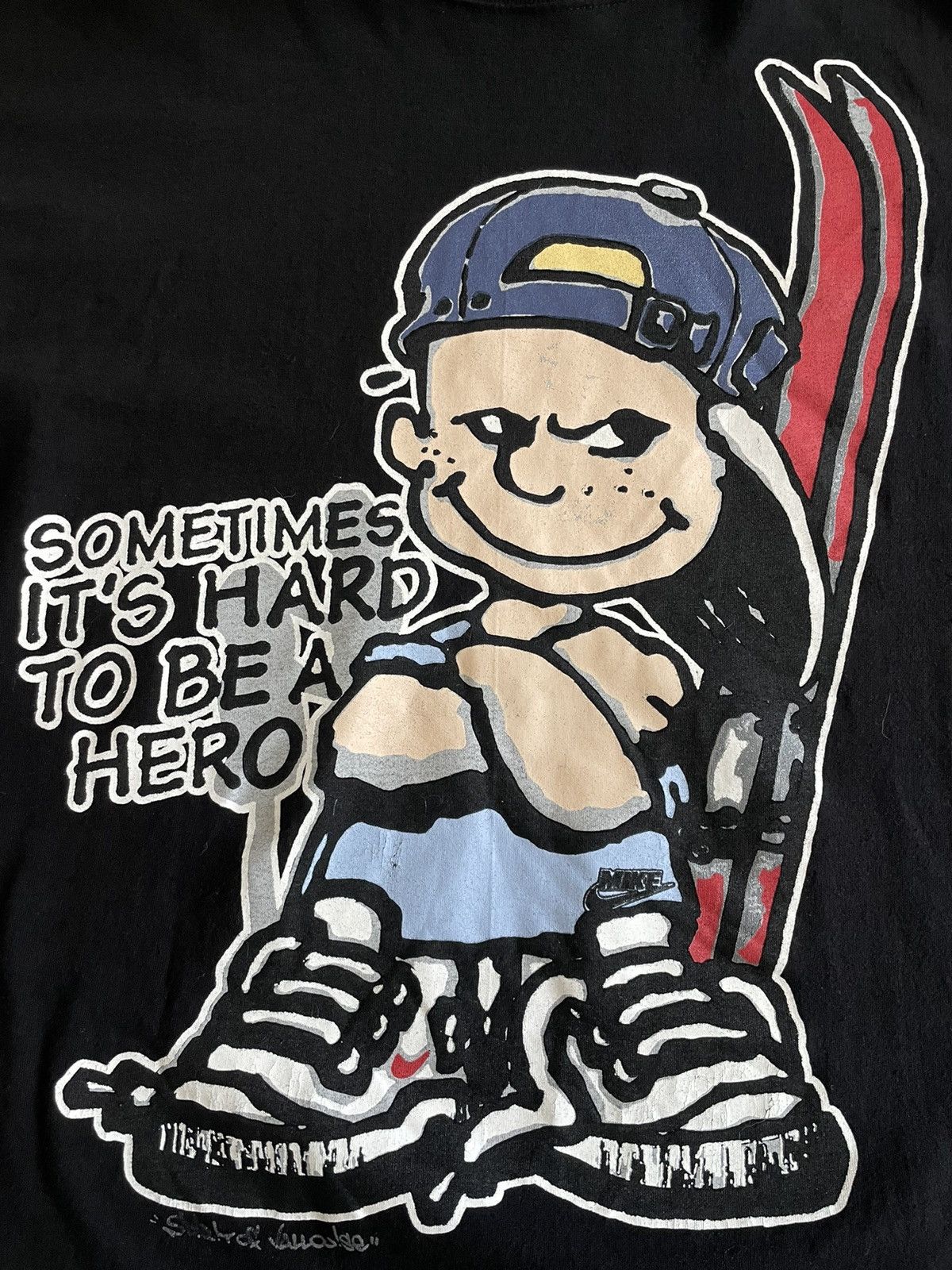 Japanese Brand × Vintage Vintage 90’s Skate Gang Style Y2K T-Shirt Hard To Be A Hero Size US L / EU 52-54 / 3 - 3 Thumbnail
