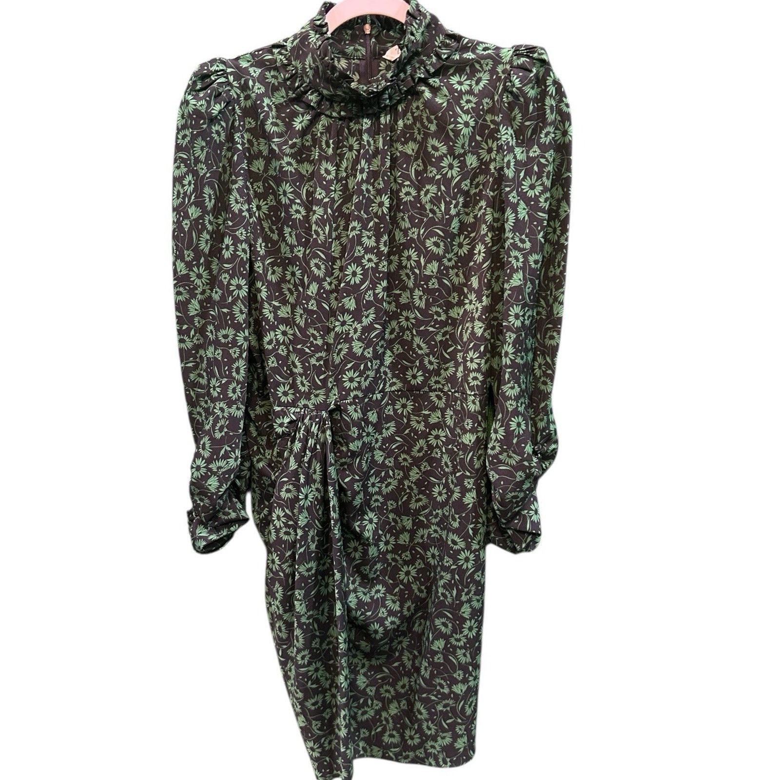 zara green floral print dress Zara Light Green Floral Maxi Dress with Metallic Details- Size S – The  Saved Collection main image 1