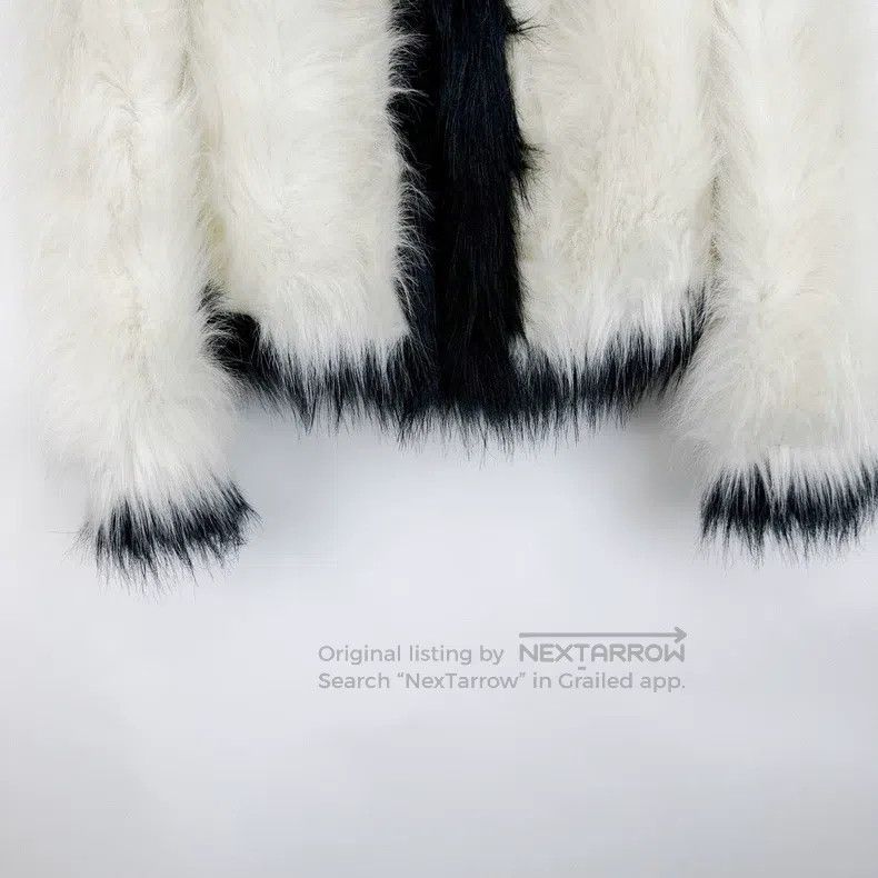 Saint Laurent Paris Saint Laurent Paris White and Black Trim Faux Fur Jacket Size S / US 4 / IT 40 - 6 Thumbnail