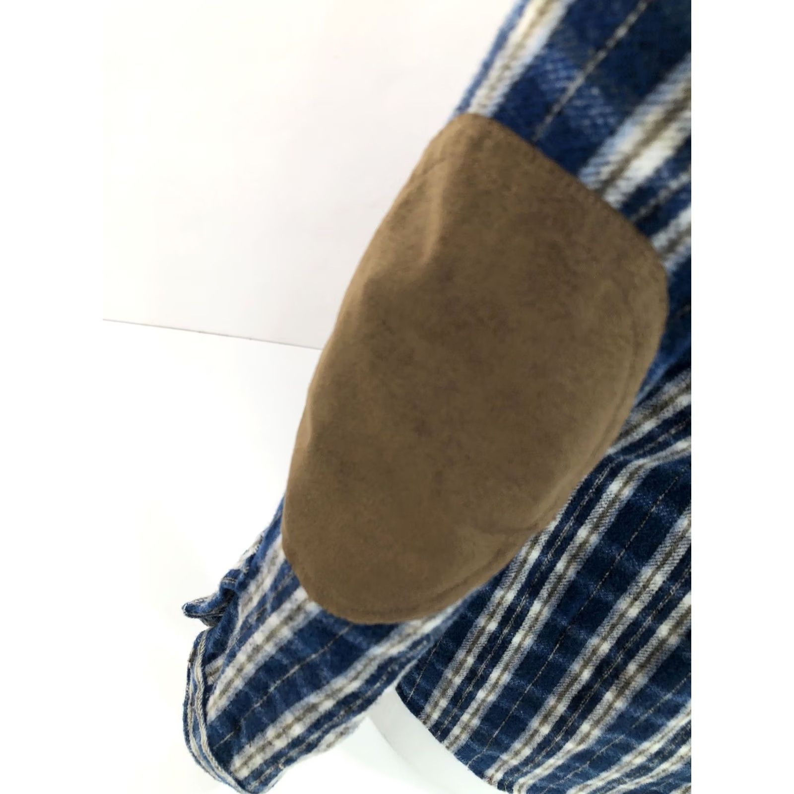 Pendleton Pendleton Plaid Wool Elbow Patch XL Tall Button-Up Shirt Mens Flannel Blue Brown White Size US XL / EU 56 / 4 - 4 Thumbnail