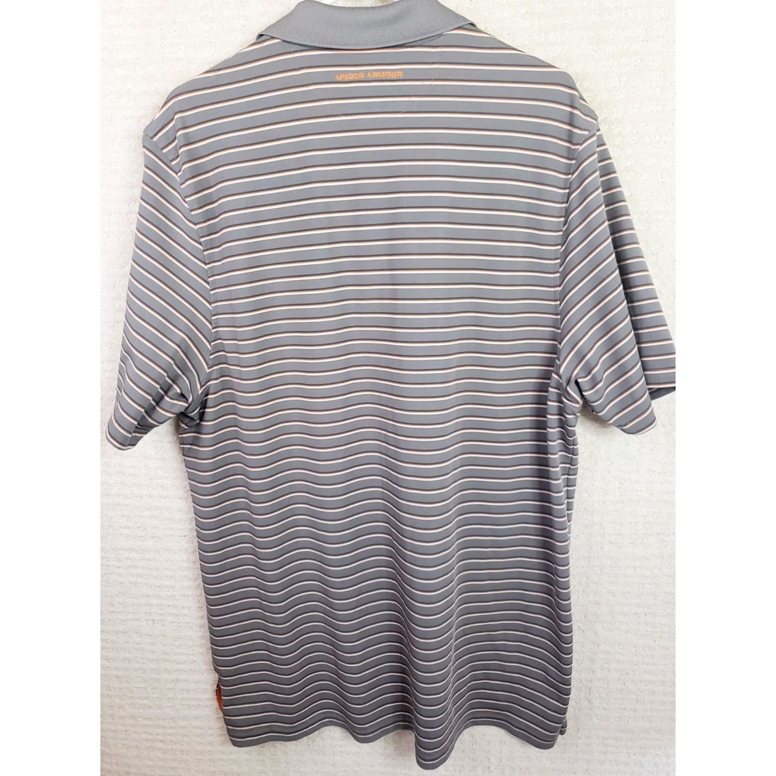 Under Armour Under Armour Polo Shirt Men's XL Gray Orange Striped Loose Fit Heatgear Golf Size US XL / EU 56 / 4 - 6 Thumbnail