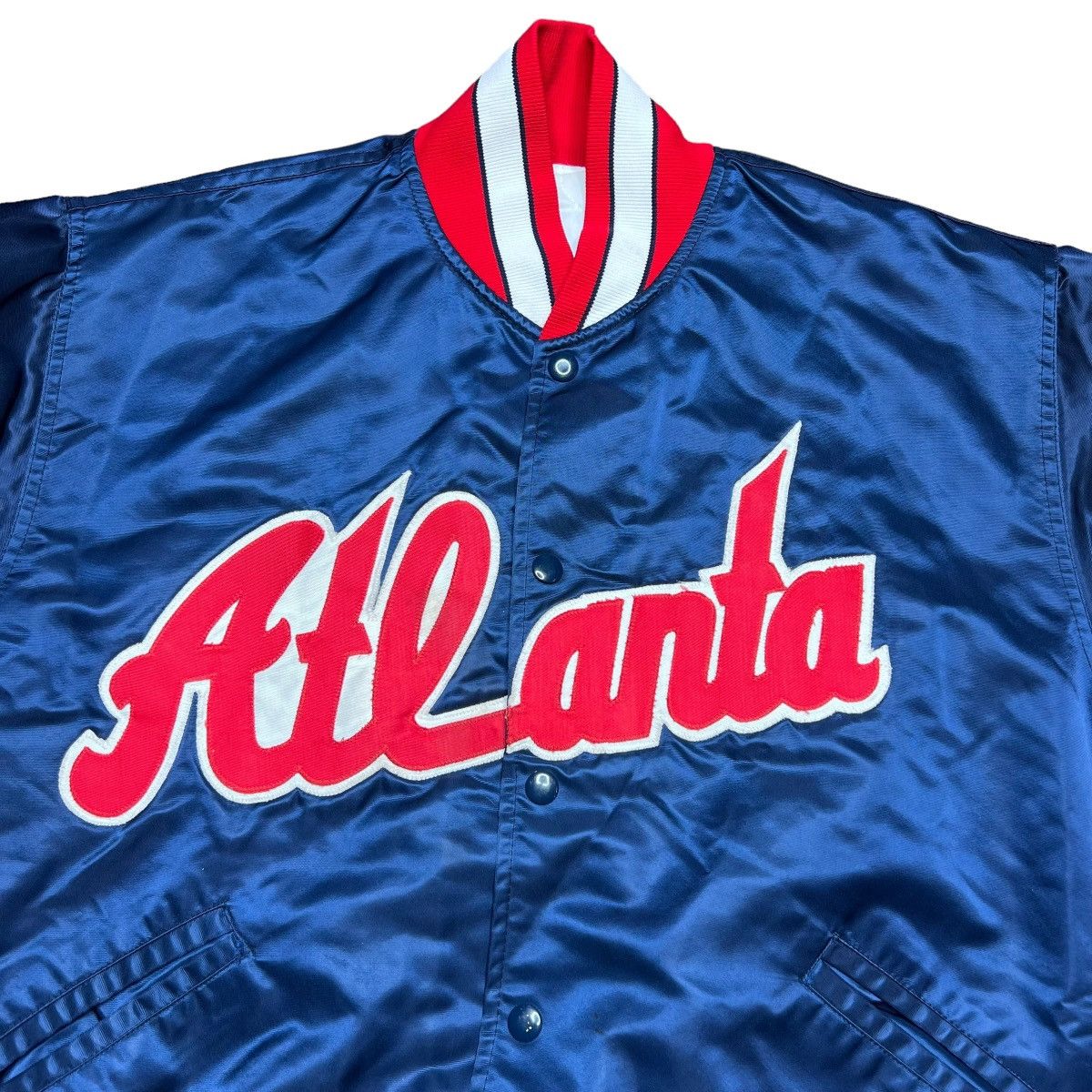 MLB × Vintage Vintage 1980s MLB Atlanta Braves Satin Bomber Jacket Size US L / EU 52-54 / 3 - 11 Thumbnail