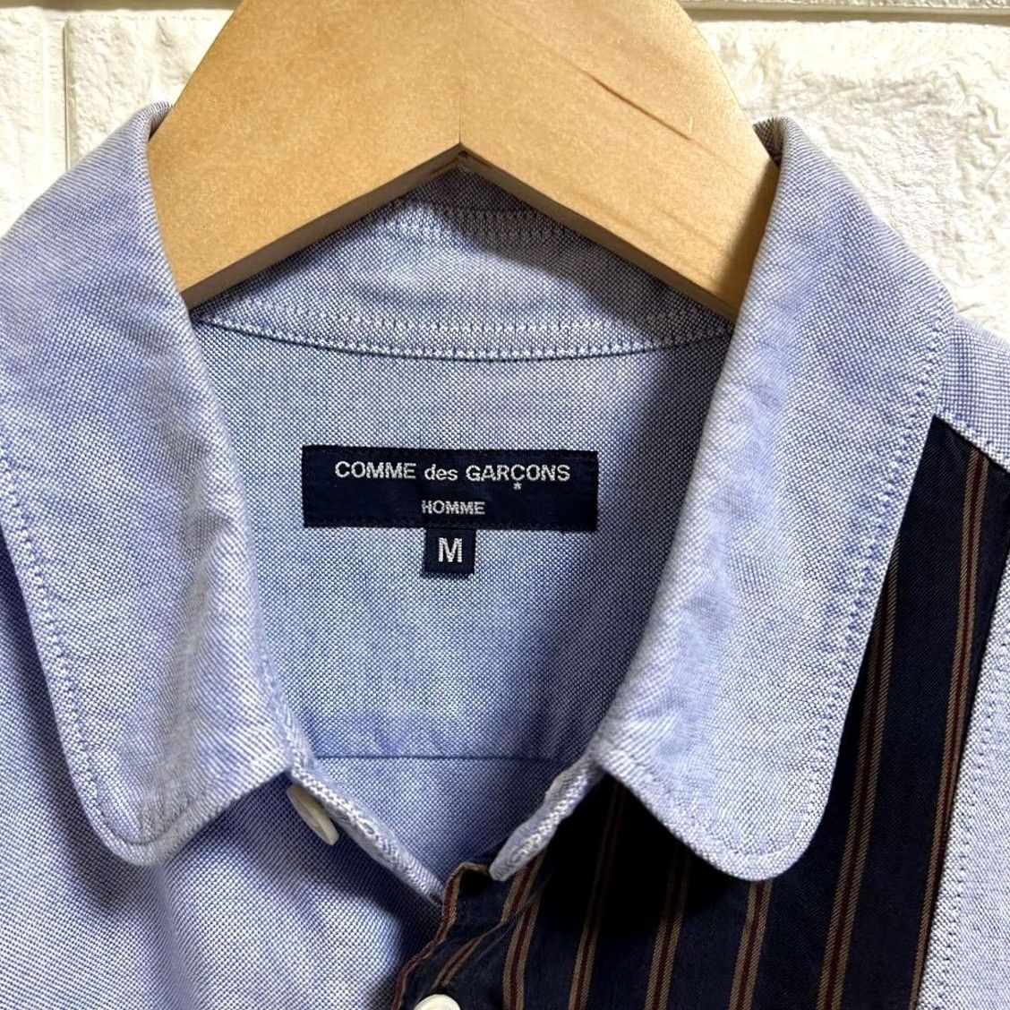 Comme des Garcons Girl Comme des Garçons Homme Long Sleeve Shirt, M, Patchwork, Blue, Cotton, Button-Up, Japan, Mens Size US M / EU 48-50 / 2 - 6 Thumbnail