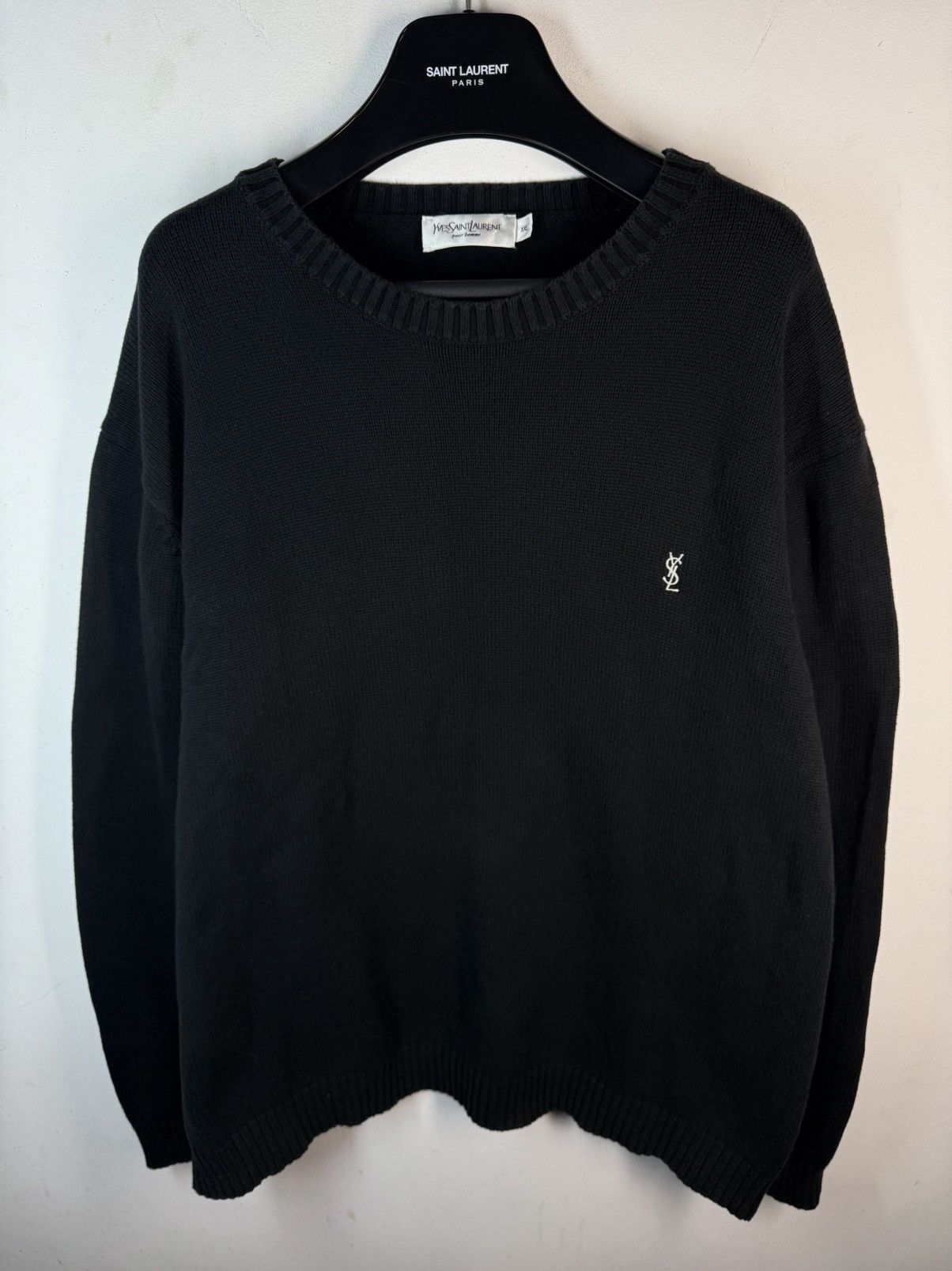Black YSL Sweater Knit Yves Saint Laurent Sweater
