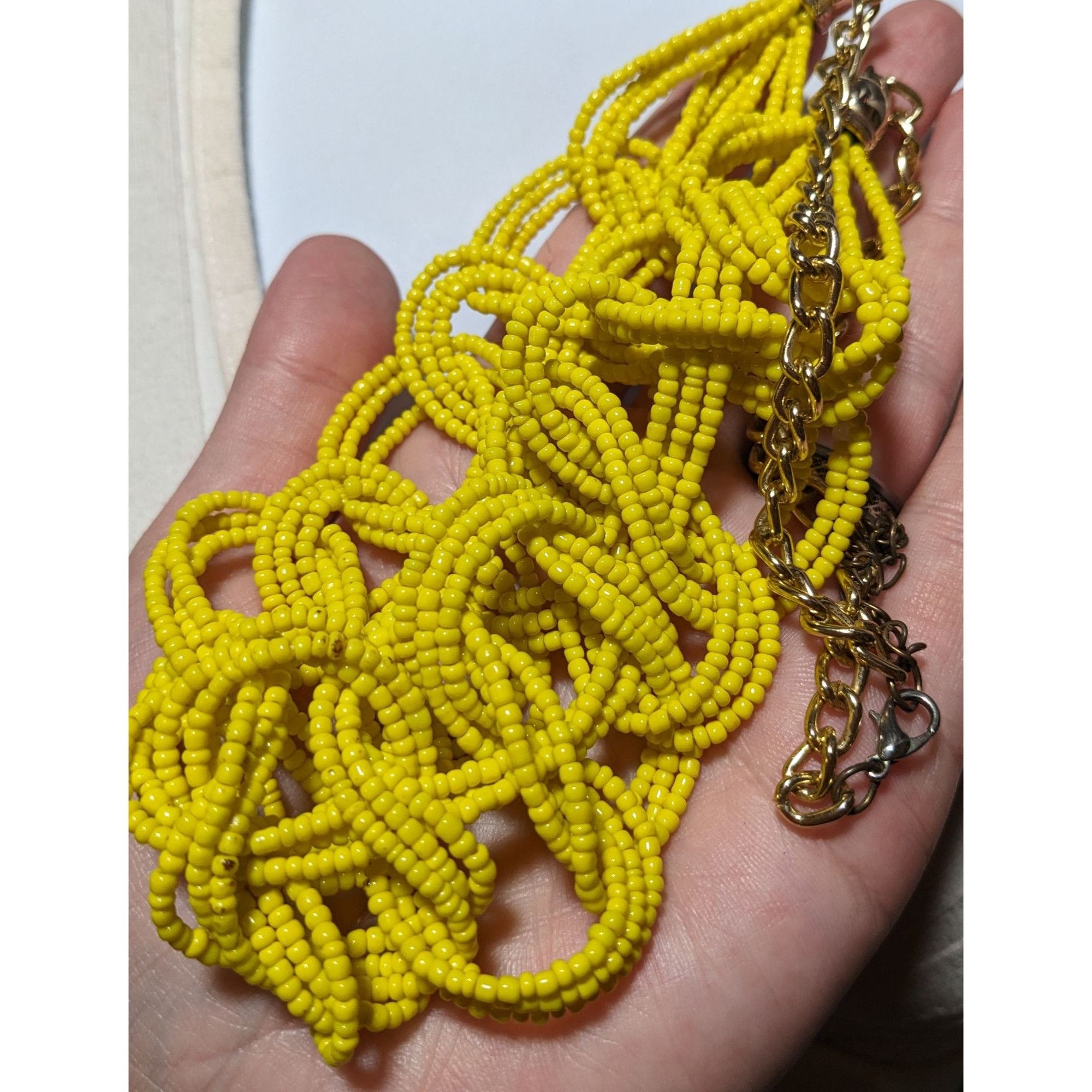 Other Braided Yellow Glass Seed Bead Necklace Size ONE SIZE - 6 Thumbnail