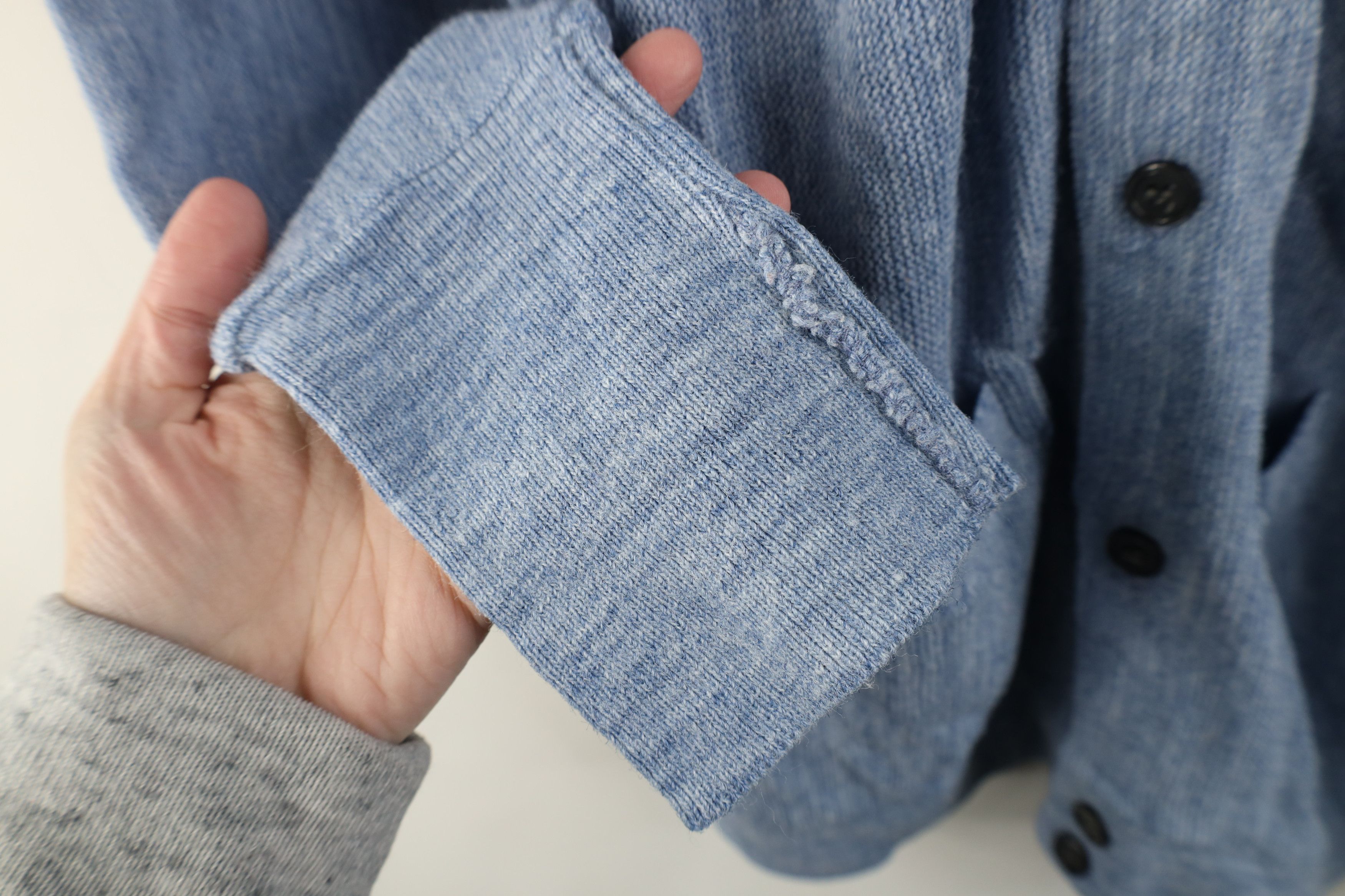 Vintage Vintage 90s Streetwear Ribbed Knit Cardigan Sweater Blue USA Size US S / EU 44-46 / 1 - 7 Thumbnail