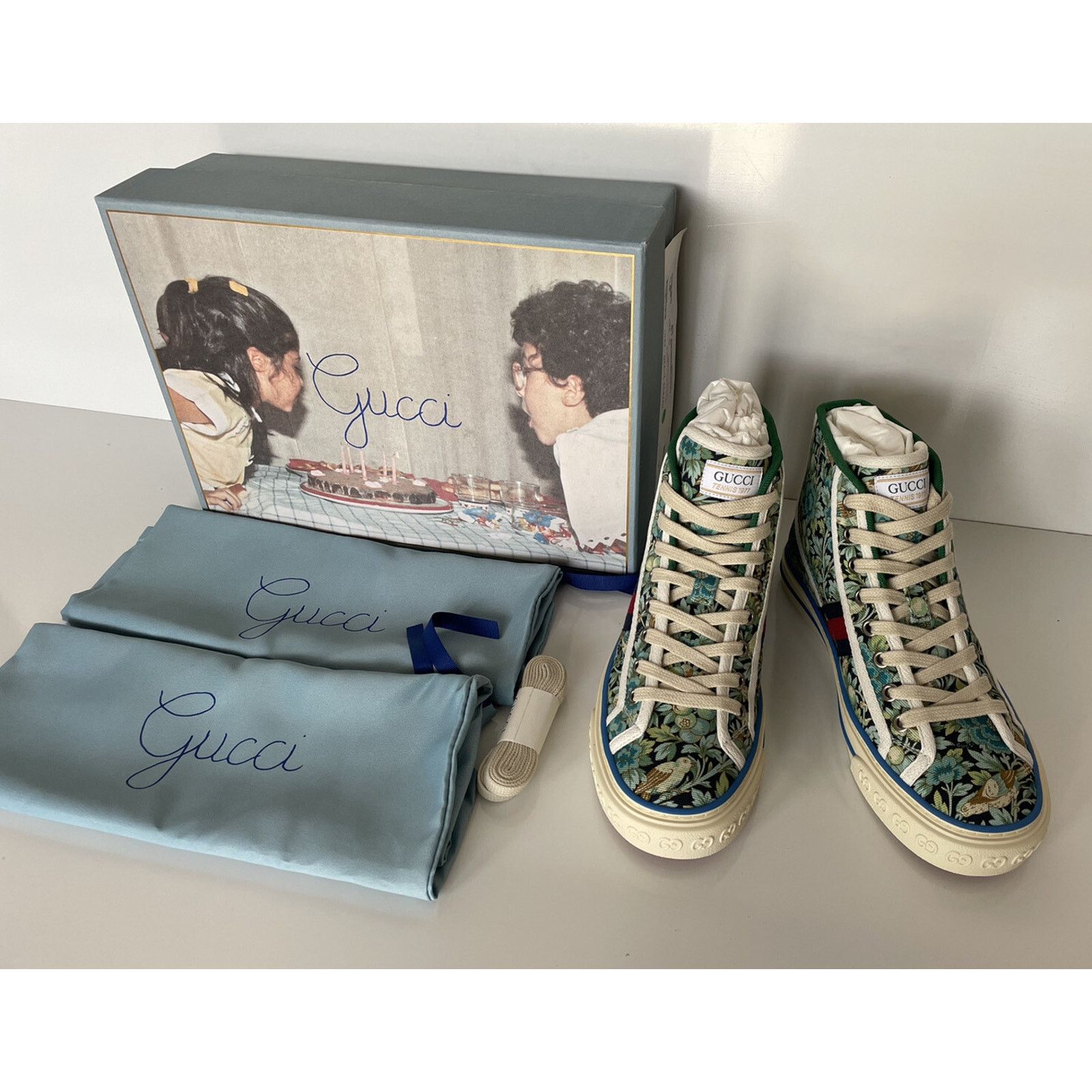 Gucci Gucci Floral Love Affair Tennis High-top Sneakers 6.5 627838 Size US 6.5 / IT 36.5 - 1 Thumbnail