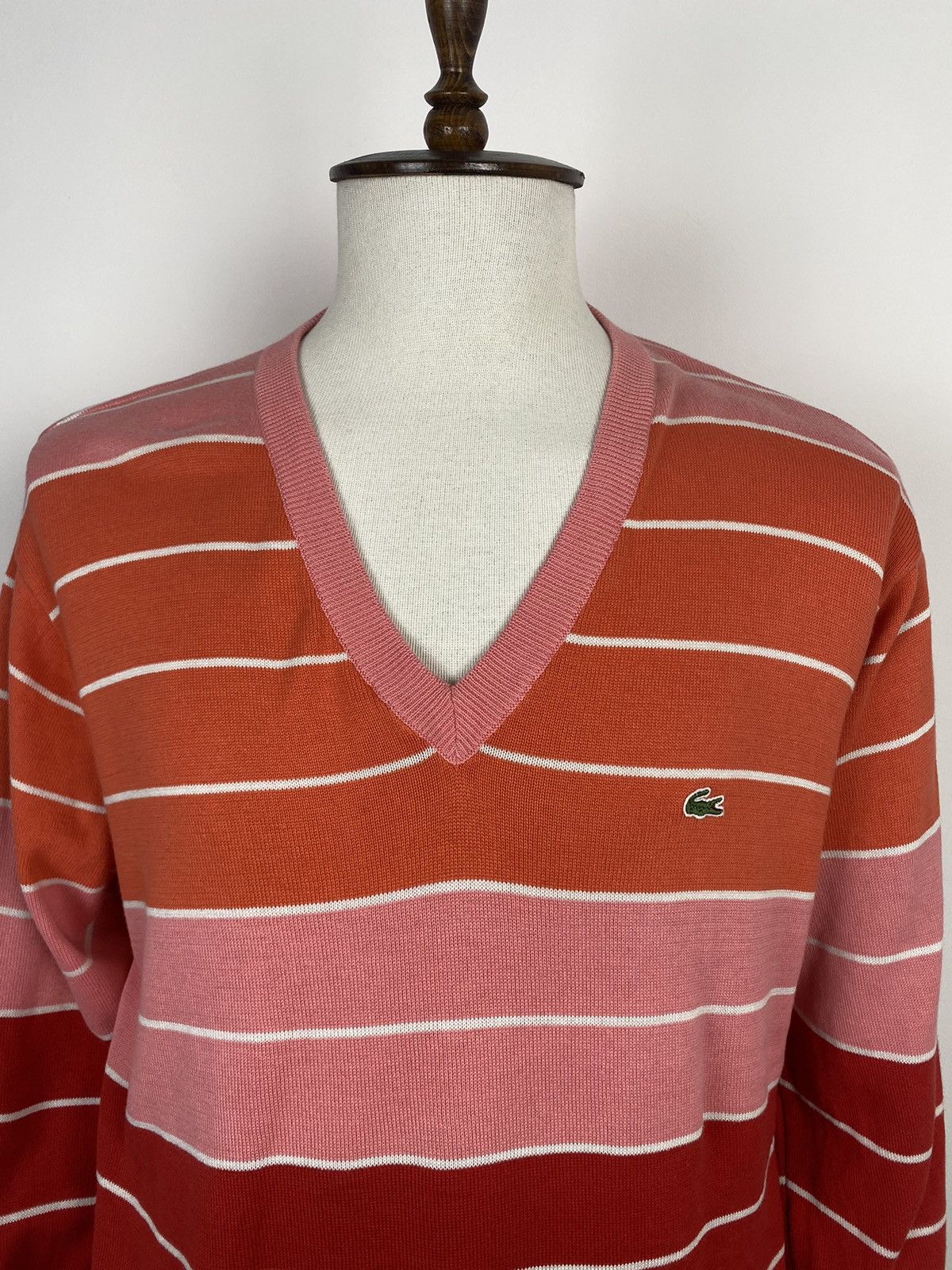 Lacoste × Vintage Men’s Vintage Lacoste V-Neck Sweater size 6 Size US XL / EU 56 / 4 - 3 Thumbnail