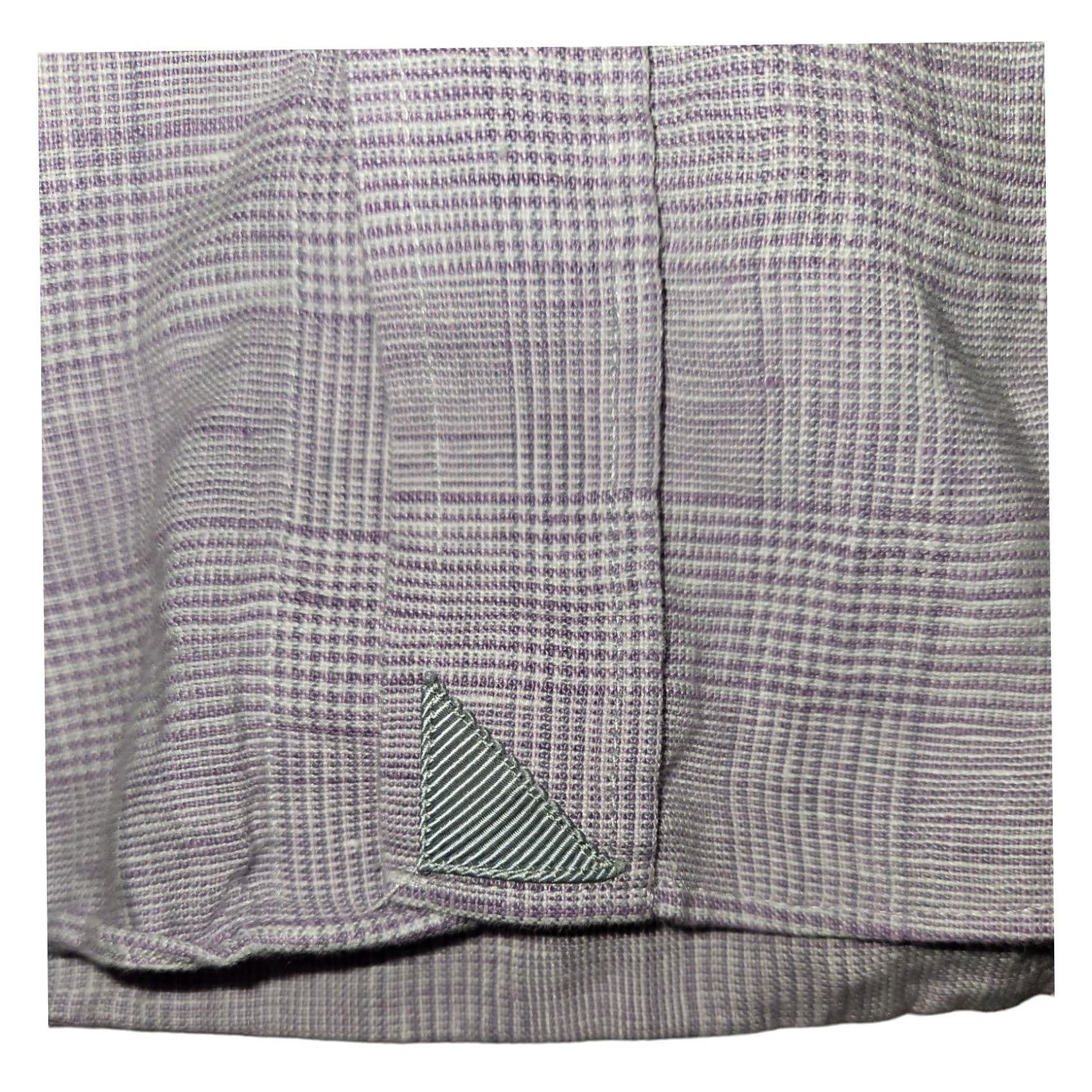 UNTUCKit UNTUCKit Button-Up Shirt Long Sleeve Men's XL Slim Fit 100% Linen Wrinkle Resistant Lavender Check Classic Dad Hipster Preppy Travel Casual Business Size US XL / EU 56 / 4 - 6 Thumbnail
