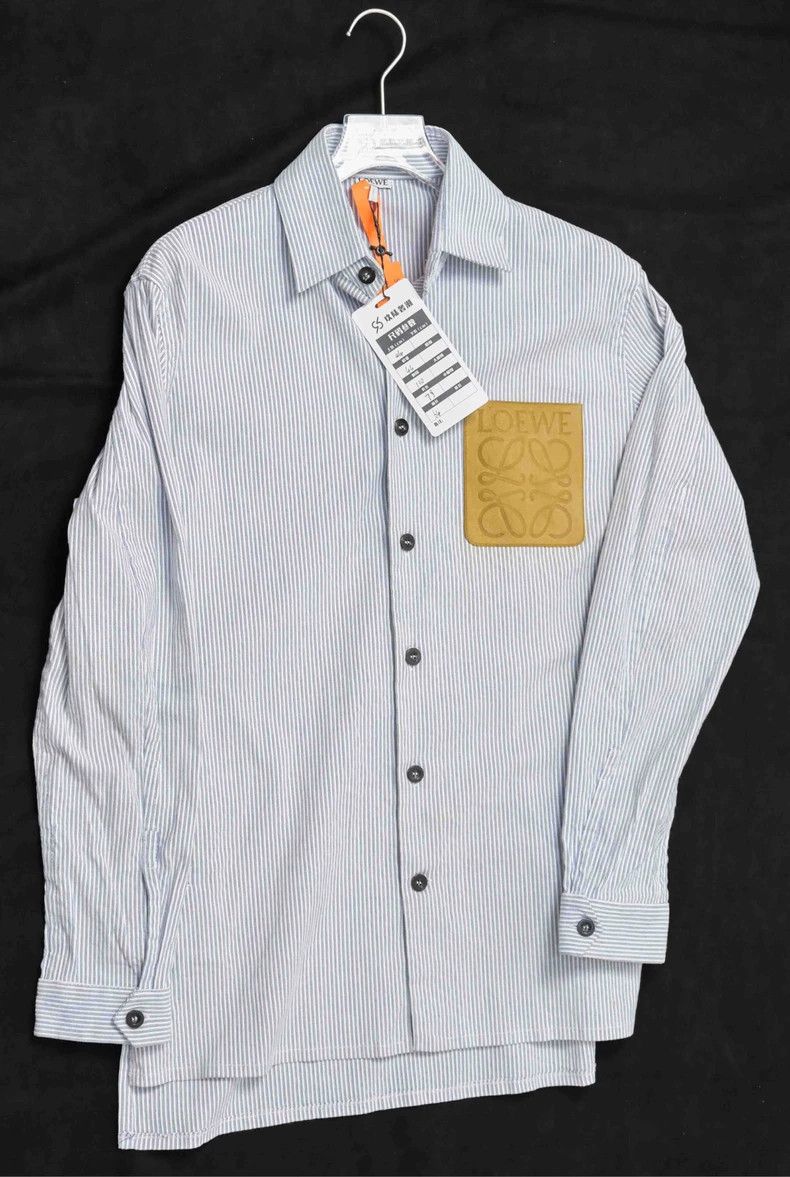 Loewe LOEWE Anagram Embossed Leather Pocket Striped Cotton Long Size US S / EU 44-46 / 1 - 1 Thumbnail