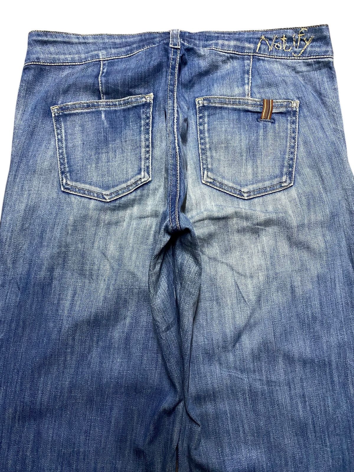 Japanese Brand Vintage Notify Blue Wash Distressed Baggy Jeans Size US 30 / EU 46 - 4 Thumbnail