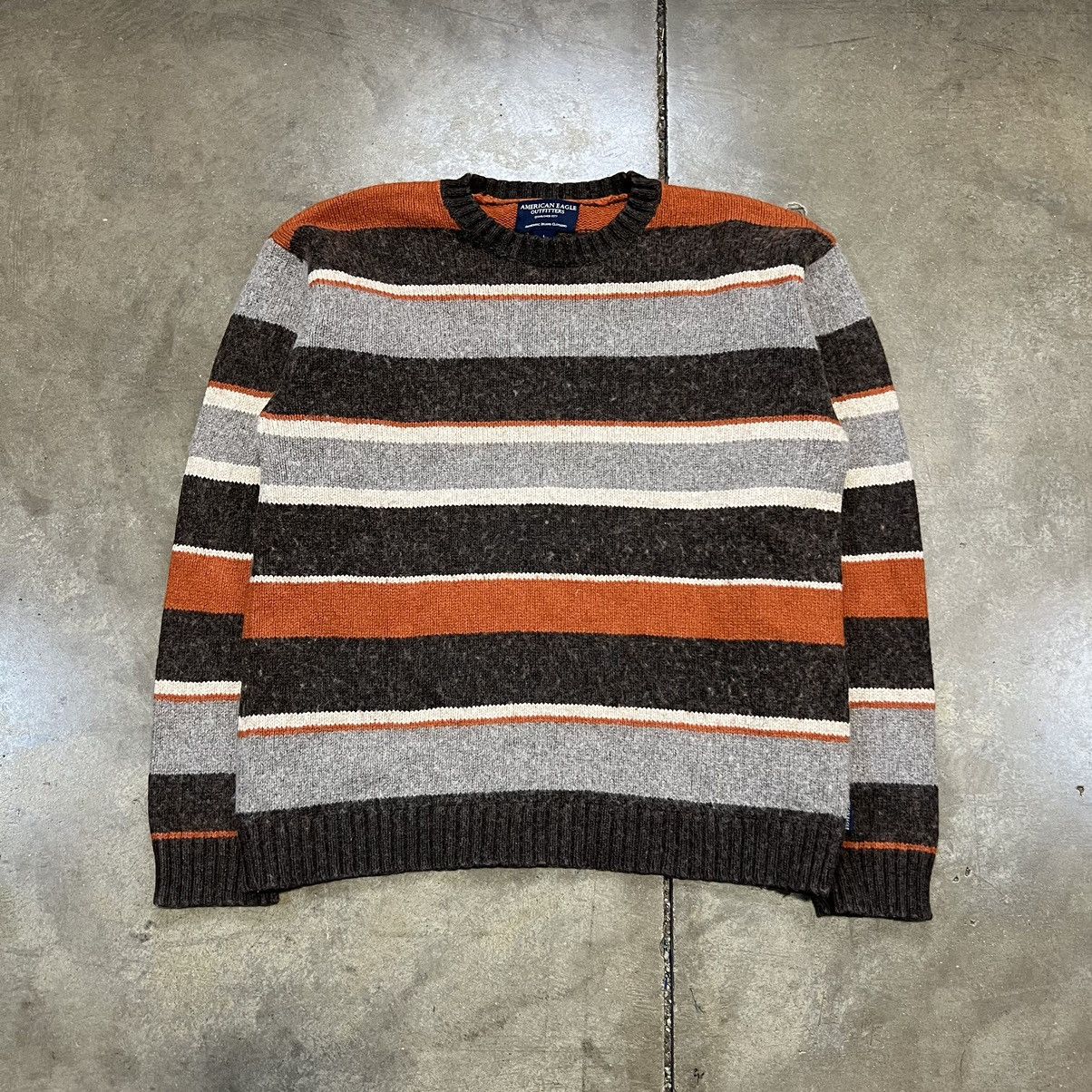 American Eagle Outfitters × Vintage Vintage American Eagle Striped Sweater Wool Knitwear Size US L / EU 52-54 / 3 - 1 Thumbnail