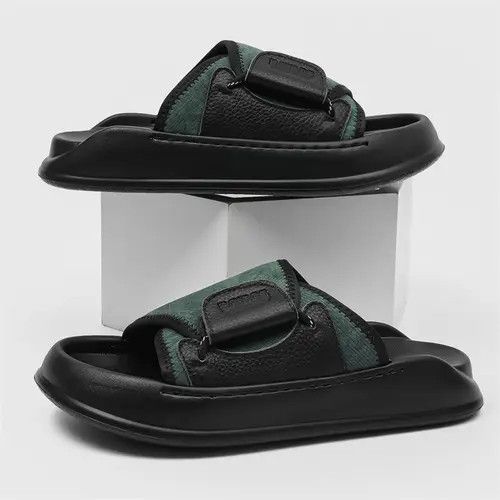 Other Stylish Green and Black Slip-On Sandals Size US 9 / EU 42 - 5 Thumbnail
