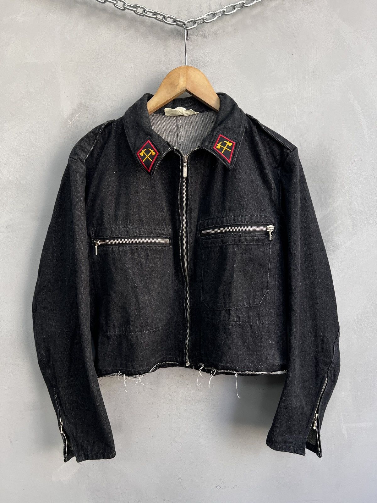 Le Laboureur Rare japanese cropped military army le leboureur riri zip Size US M / EU 48-50 / 2 - 1 Thumbnail
