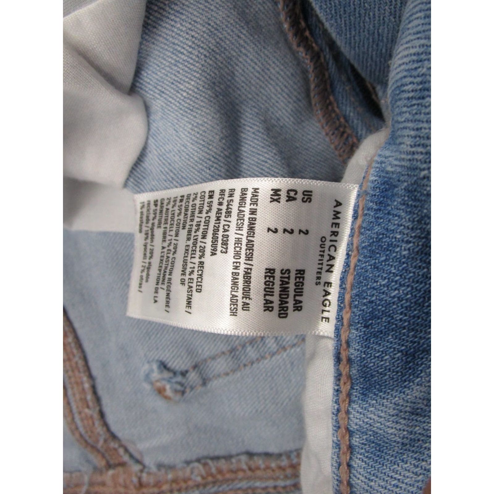 American Eagle Outfitters VINTAGE American Eagle Outfitters Jeans Womens Size 2 Distressed Wide-Leg 90s Blue Denim 5-Pocket Rise High Baggy Relaxed Straight Size 26" / US 2 / IT 38 - 6 Thumbnail
