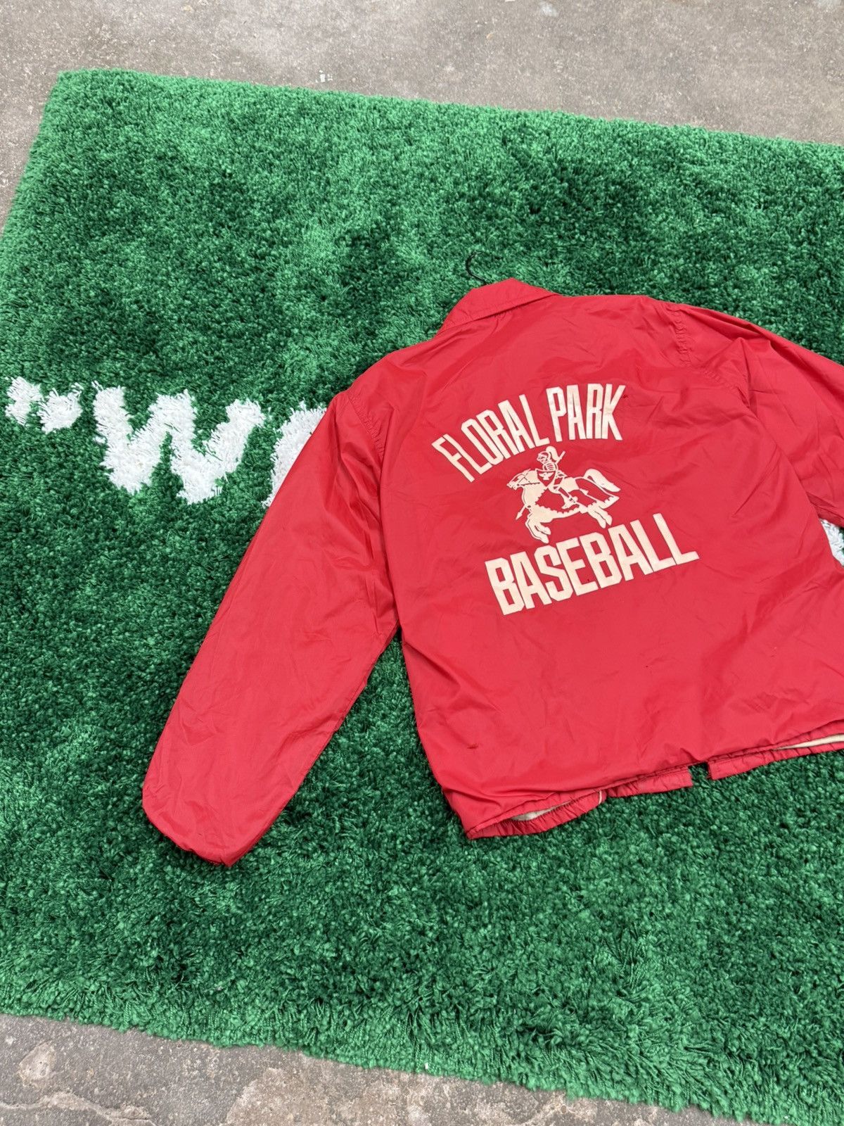 Vintage GRAIL Floral Park Baseball Coach Jacket Red Aime Knight Size US M / EU 48-50 / 2 - 2 Thumbnail