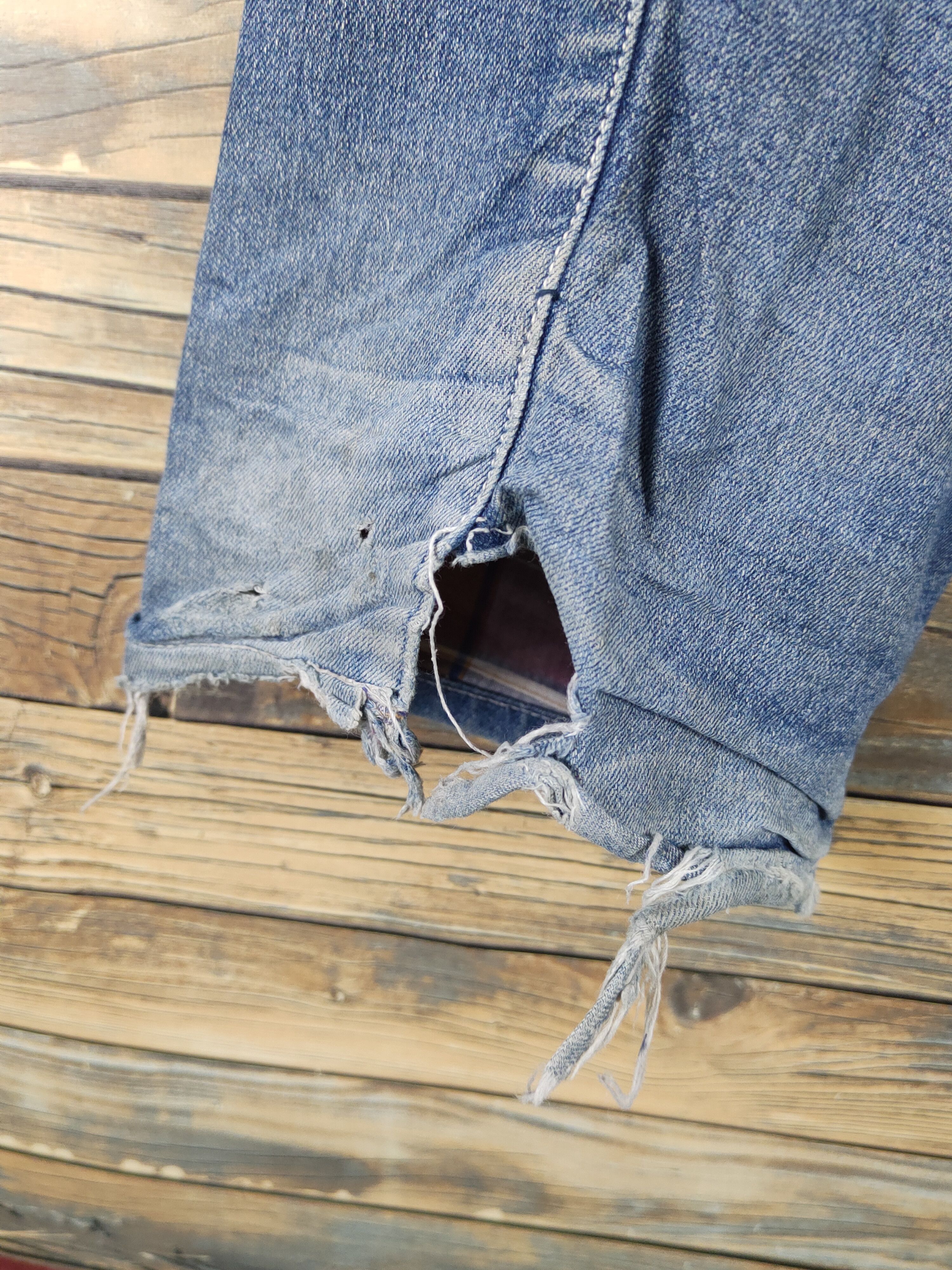 Japanese Brand UPST Upstart double waist Blue Ripped Soft Jeans #W1704 Size US 32 / EU 48 - 12 Thumbnail