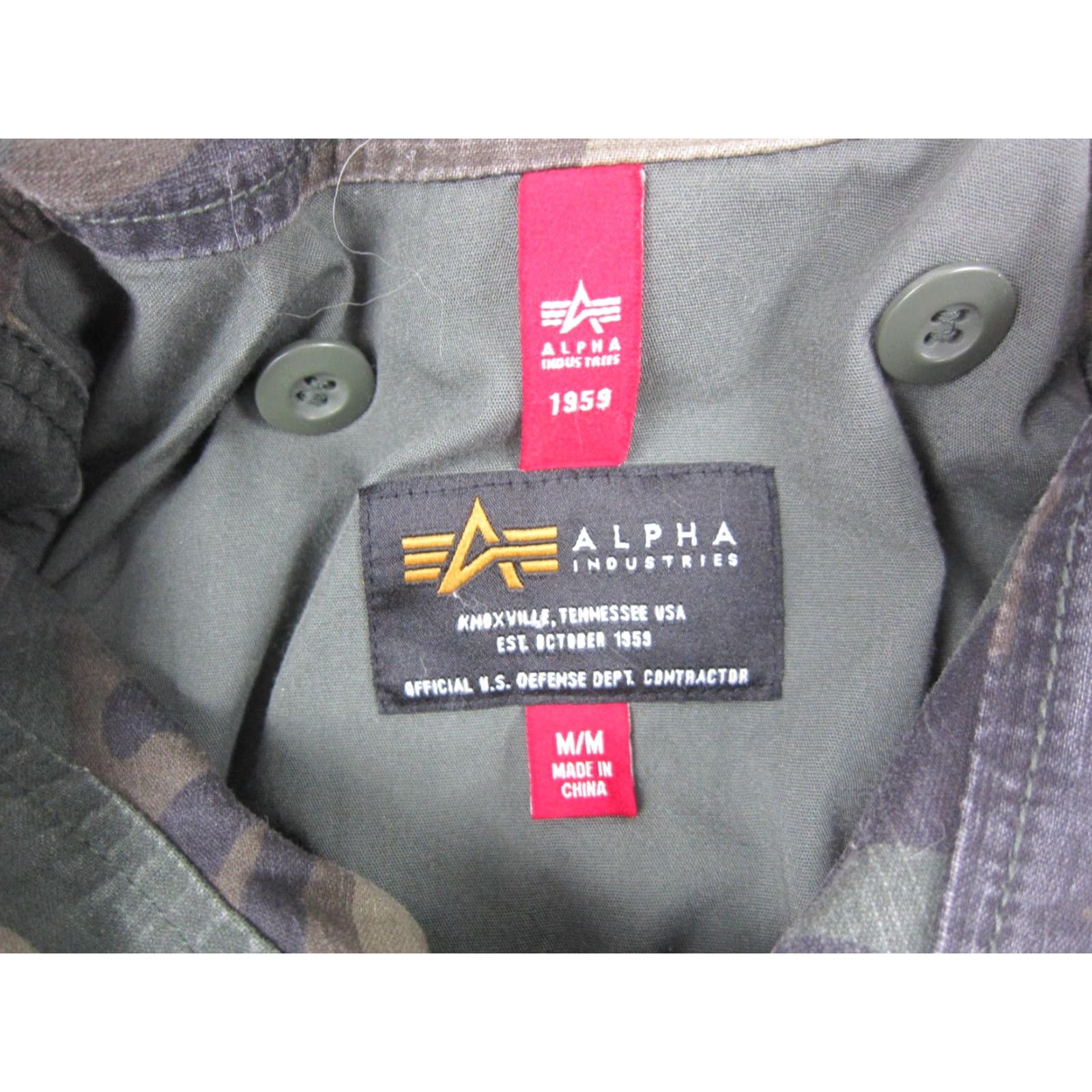 Alpha Industries Alpha Industries Jacket Mens M-65 Green Camouflage Military Field Utility Cotton Canvas Zip Mid-Length Size US M / EU 48-50 / 2 - 5 Thumbnail