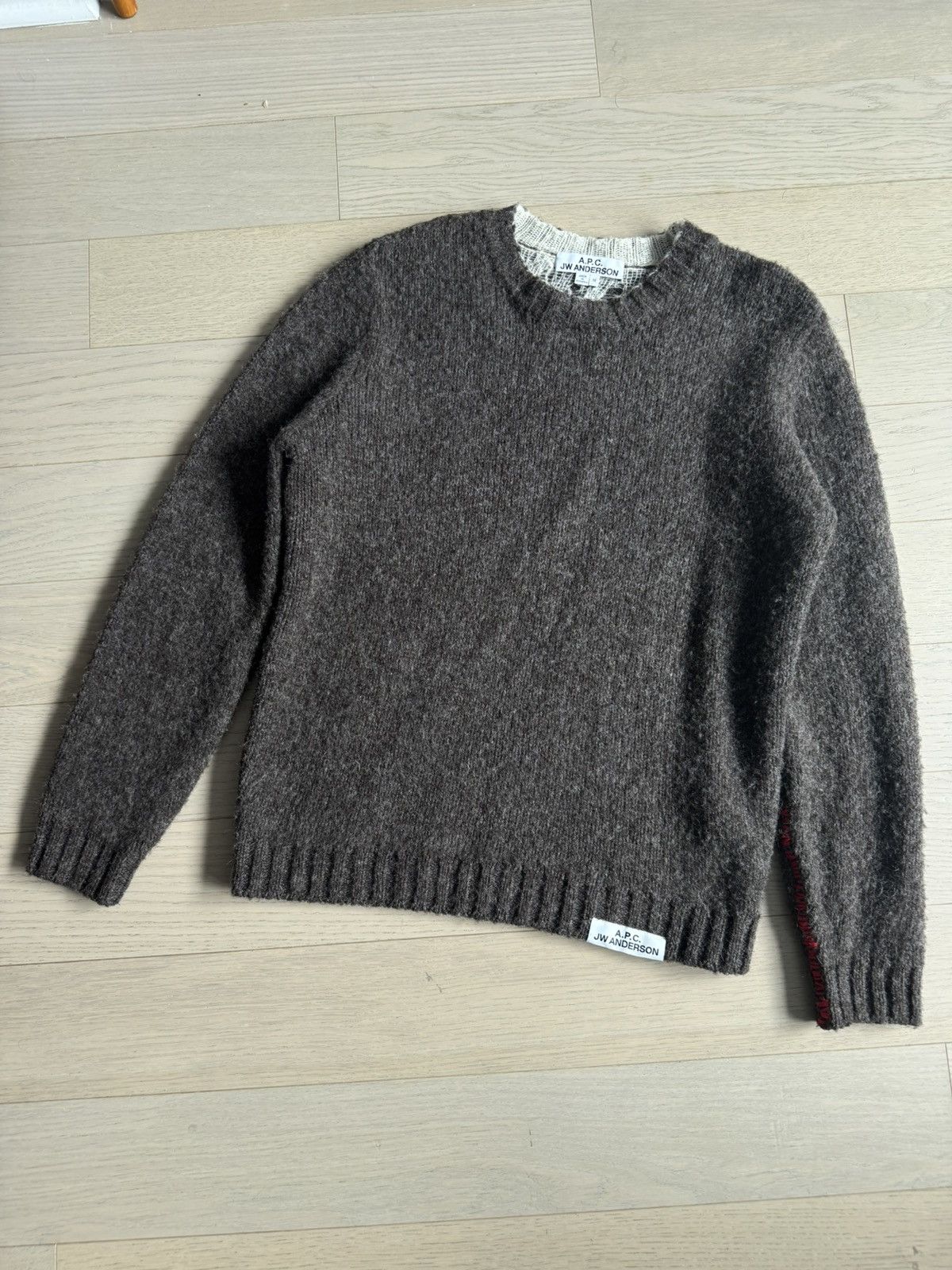 A.P.C. × JW Anderson APC JW Anderson Brown Wool Reversible Knit Crewneck Sweater Size US L / EU 52-54 / 3 - 1 Thumbnail