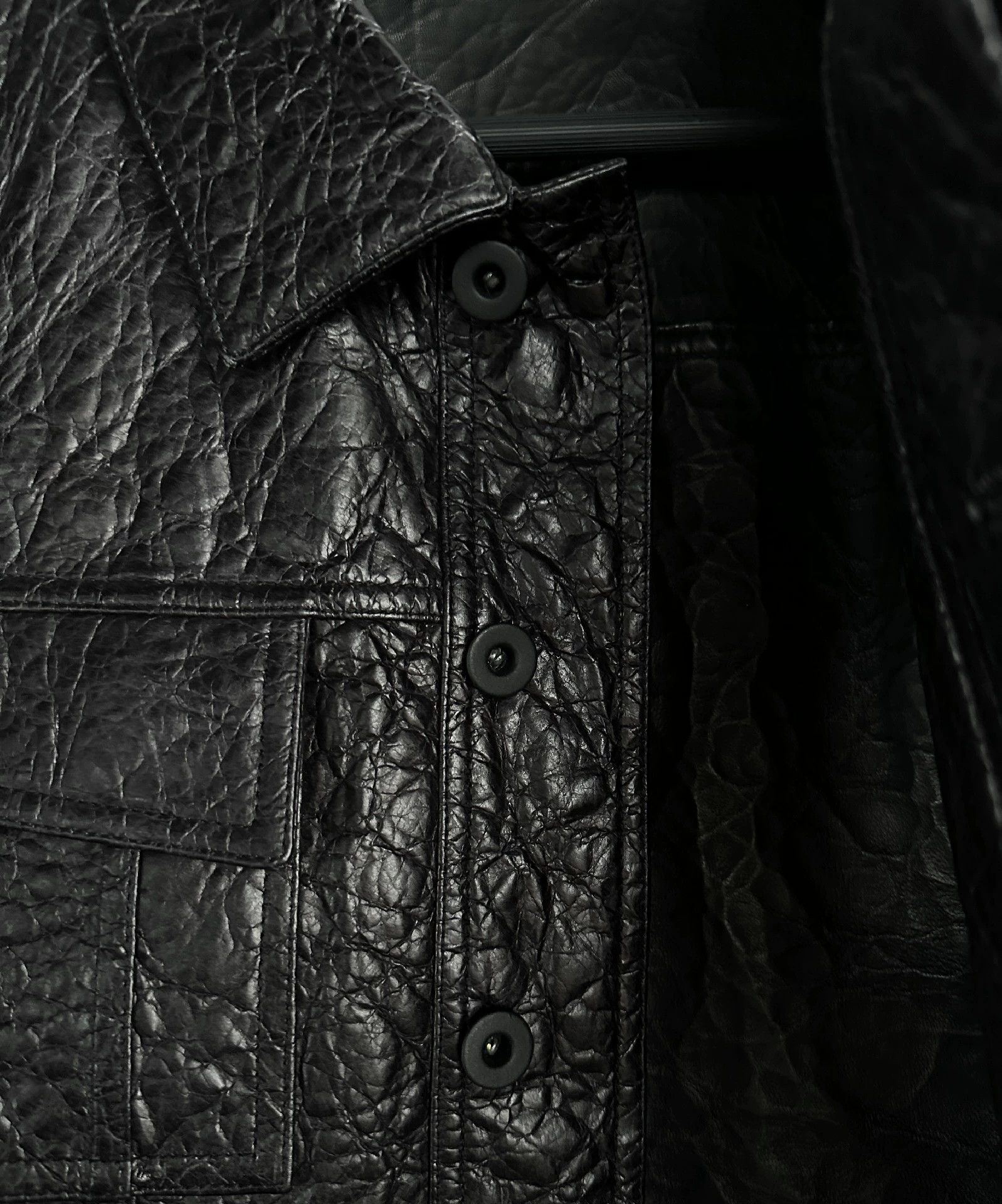 Balenciaga Balenciaga 10aw paper pulp leather jacket 48 Size US M / EU 48-50 / 2 - 4 Thumbnail