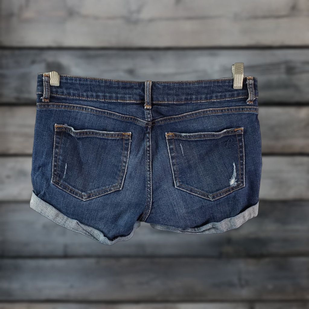 DL1961 DL1961 Womens Renee Denim Shorts Sz 28 Blue Distressed Cuffed Mid Rise Women Denim Short Jeans Flat Front Zip Casual 28 Womens Size 28" / US 6 / IT 42 - 1 Thumbnail