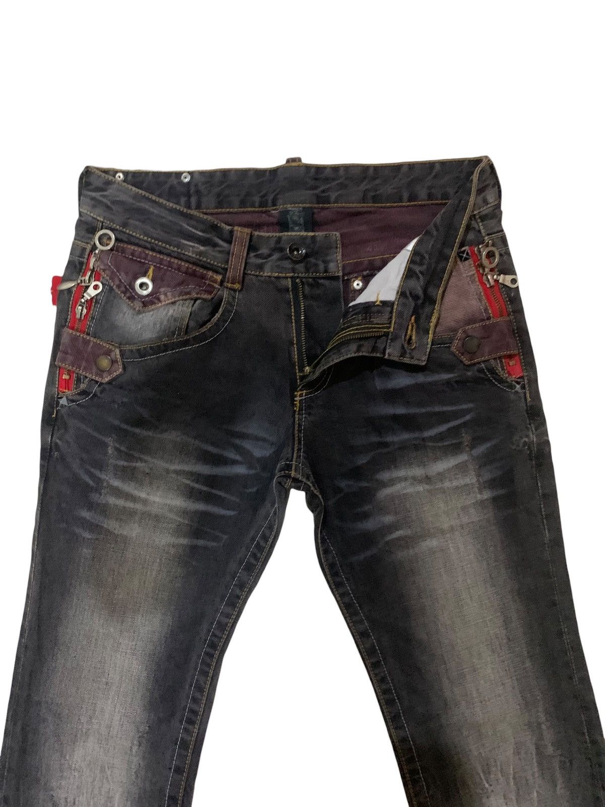 If Six Was Nine × Japanese Brand × Le Grande Bleu (L.G.B.) 🔥Flare🔥 Vintage Semantic Design Bootcut Punk Jeans Size US 30 / EU 46 - 3 Thumbnail