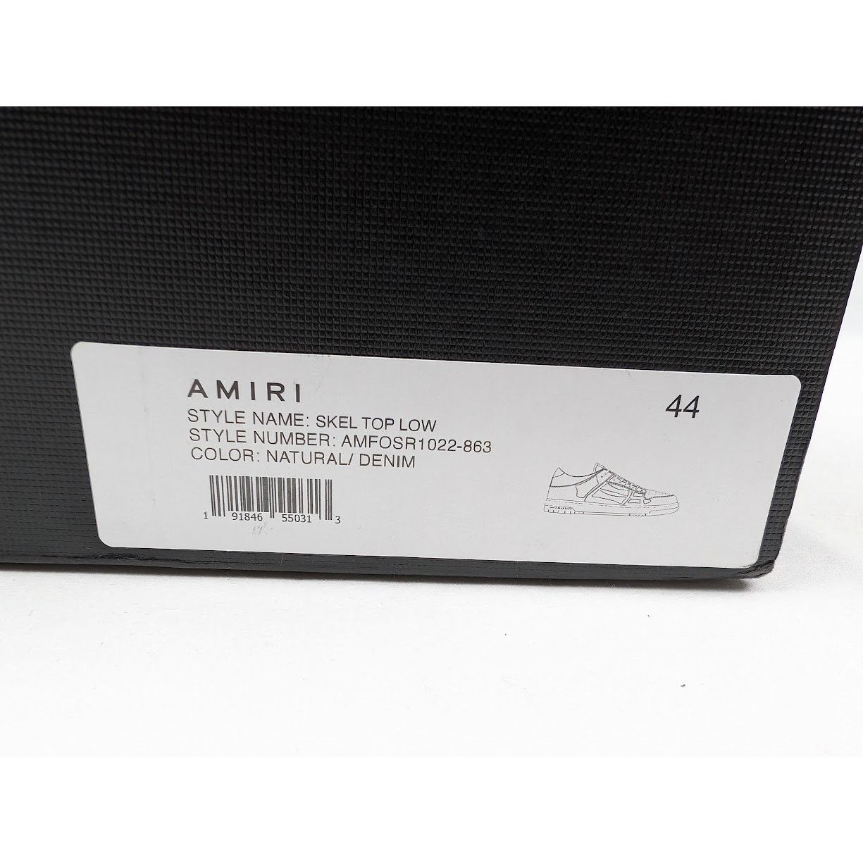 Amiri o1rshd1 Skelton Low-Top Sneakers in Natural/Denim Size US 11 / EU 44 - 23 Thumbnail