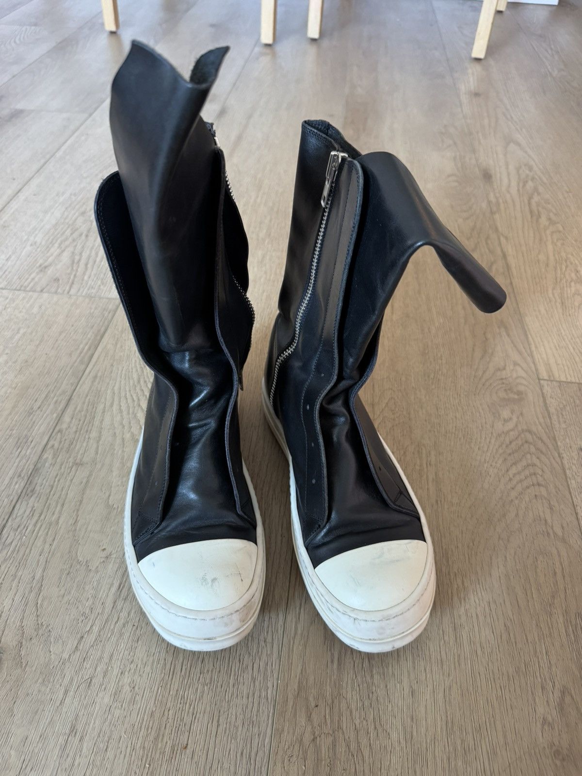 Rick Owens Laceless leather ramones high 39 Size US 6 / EU 39 - 4 Thumbnail