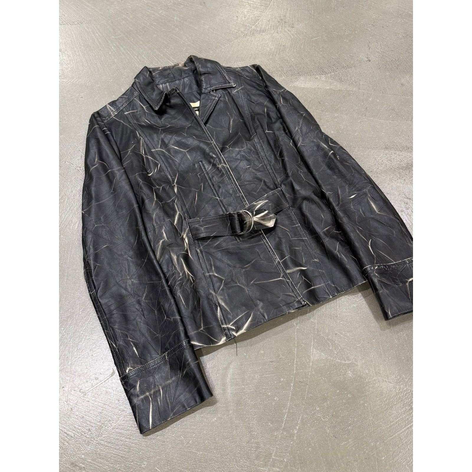 plein sud 2000s Plein Sud dyed effect distressed leather jacket Size S / US 4 / IT 40 - 5 Thumbnail