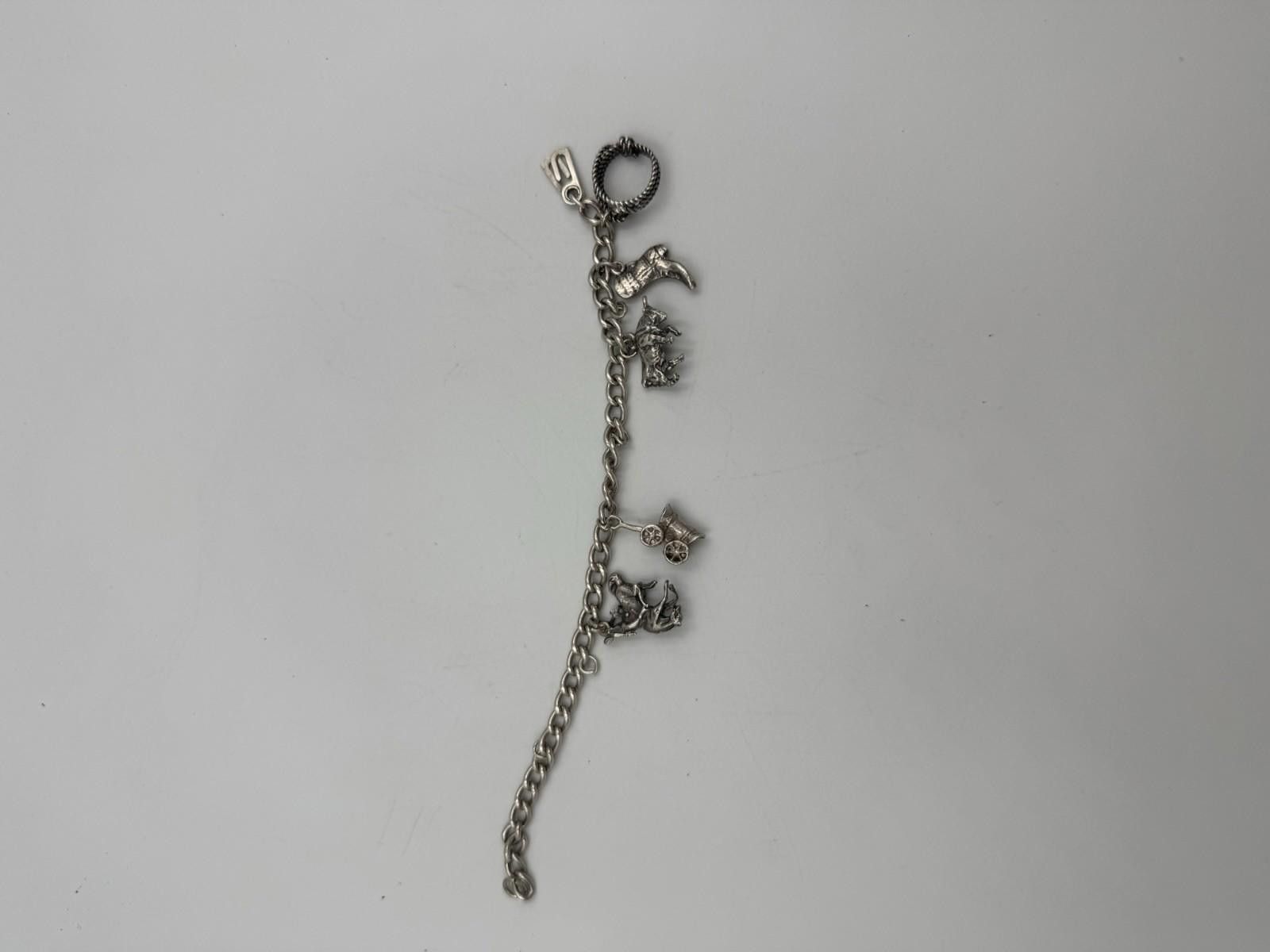 The Unbranded Brand Vintage Sterling Silver Charm Bracelet Southwestern Cowboy B Size ONE SIZE - 3 Thumbnail