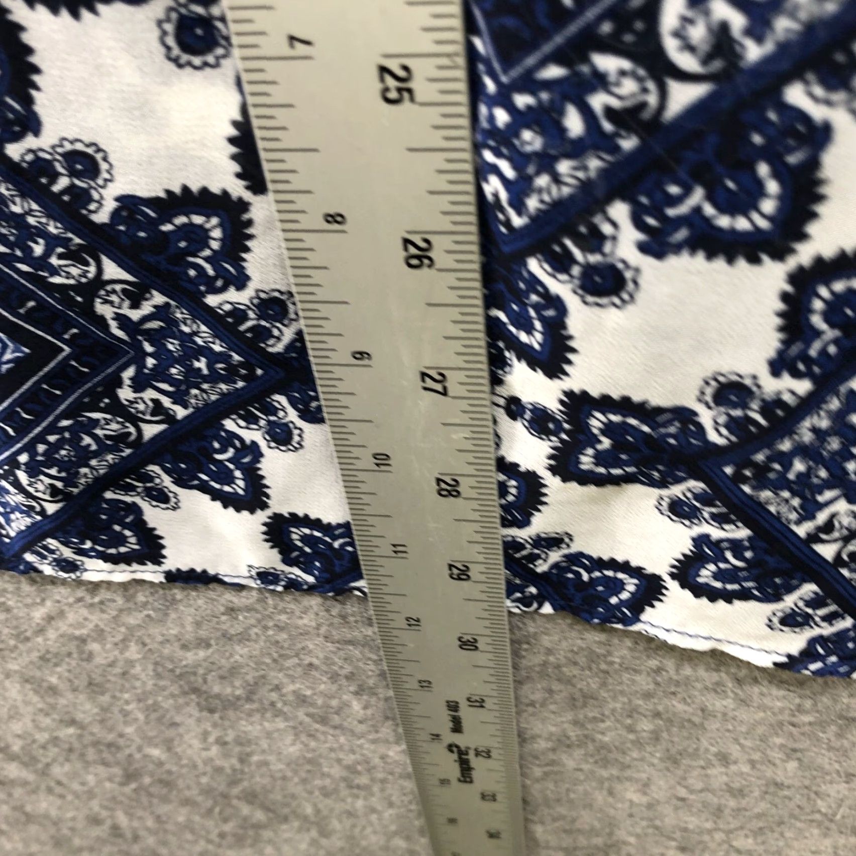 Vintage Sans Souci Blouse Oversized Chiffon Overshirt Womens XS Button Down Paisley High Low Blue Size XS / US 0-2 / IT 36-38 - 7 Thumbnail