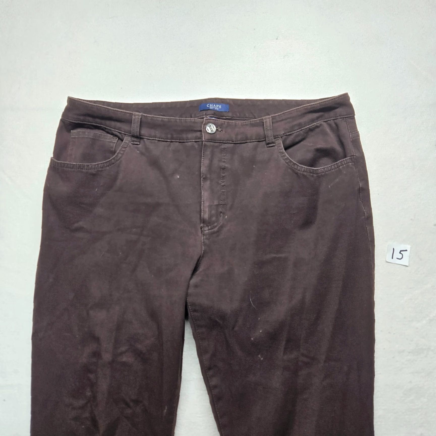 Chaps Chaps Solid Brown Corduroy Pants Stretchy 95% Cotton Adult Women's Size 16 Size 38" / US 16 / IT 52 - 2 Thumbnail