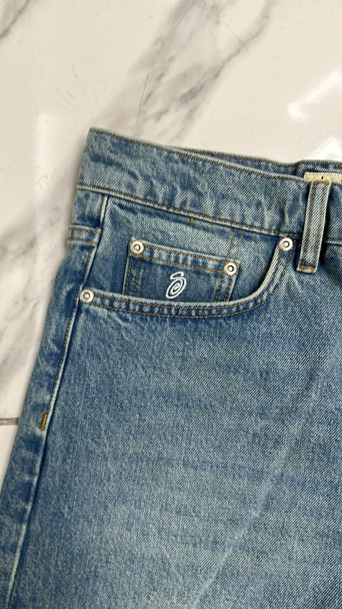 Stussy × Vintage Stüssy Big Ol Short Washed Blue Size 28 Size US 28 / EU 44 - 3 Thumbnail