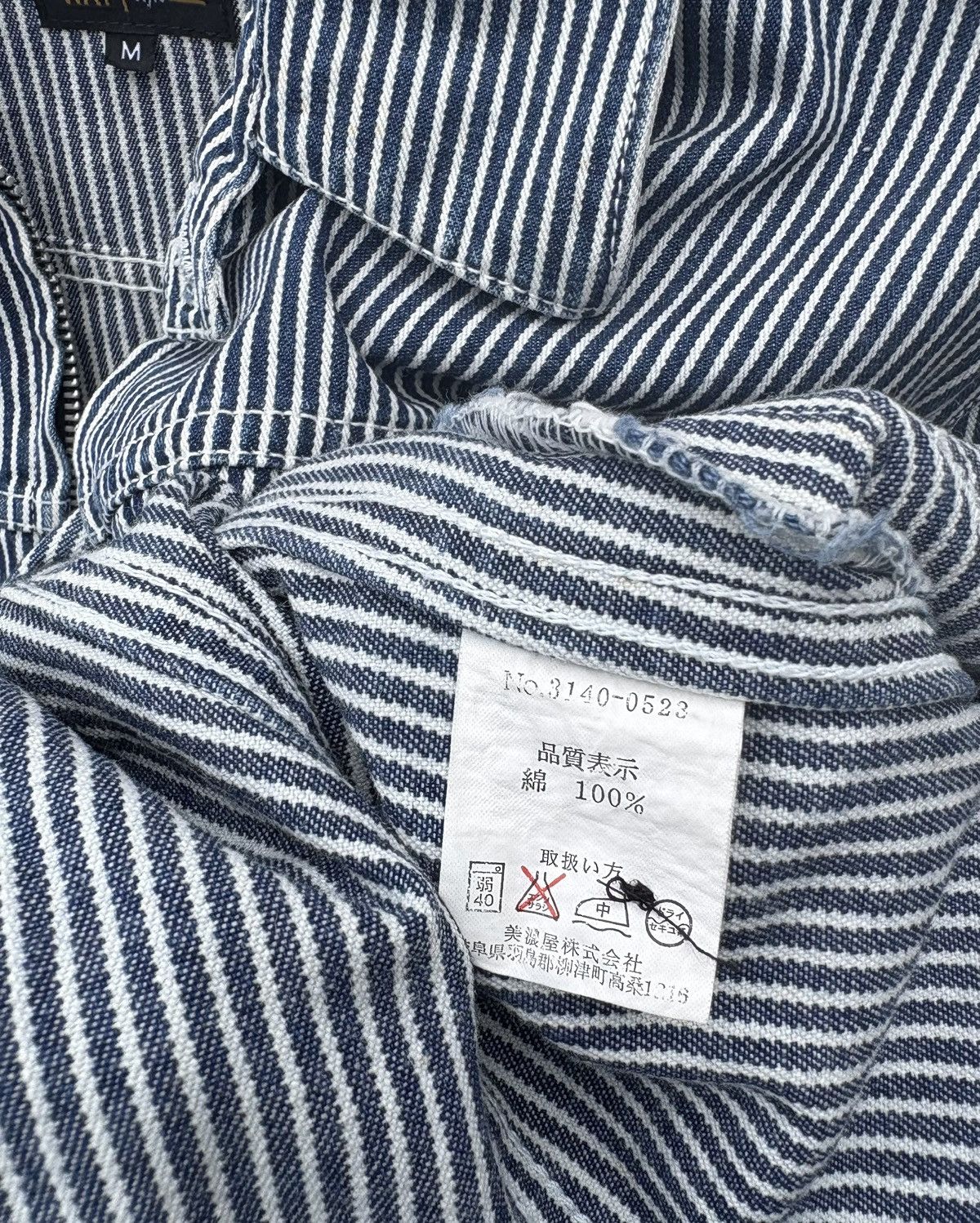 Japanese Brand Fin Way Hickory Stripes Workers Zipper Jacket Size US M / EU 48-50 / 2 - 12 Thumbnail