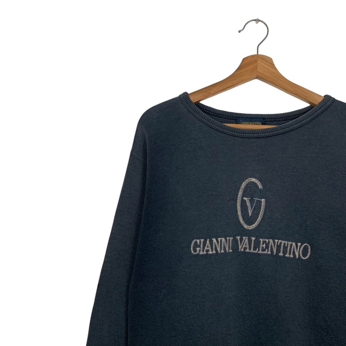 Gianni Valentino 90’s GIANNI VALENTINO Faded Black Sweatshirt #3569-C163 Size US M / EU 48-50 / 2 - 3 Thumbnail