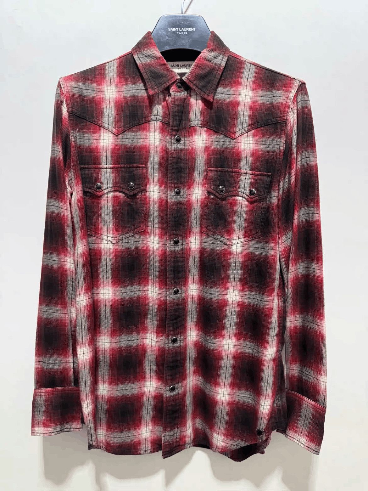 Saint Laurent Paris Saint Laurent Paris by Hedi 16AW Western Plaid Shirt-2508 Size US S / EU 44-46 / 1 - 1 Thumbnail