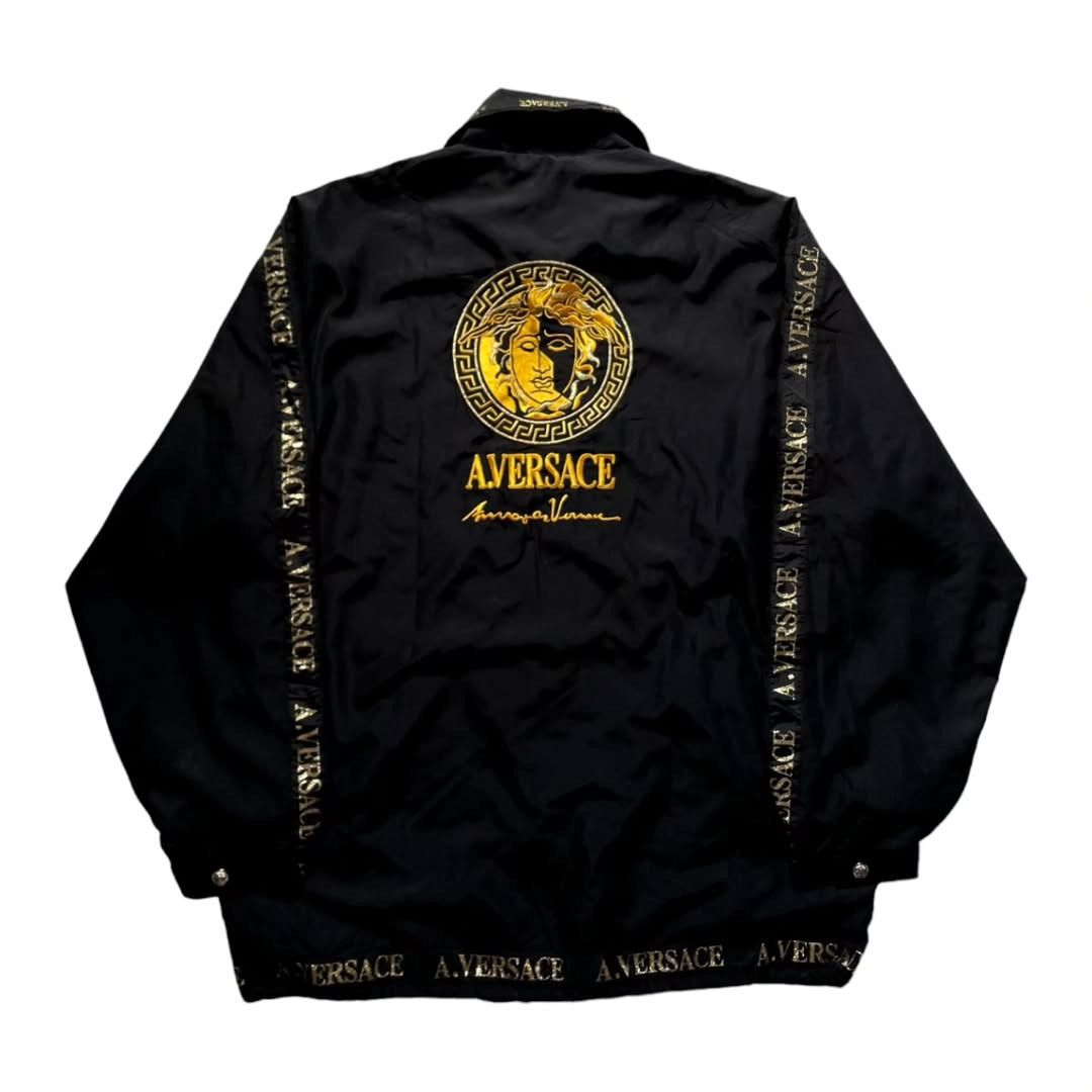 Versace Vintage Alfredo Versace Full Taped Big Logo Jacket Size US XL / EU 56 / 4 - 1 Thumbnail