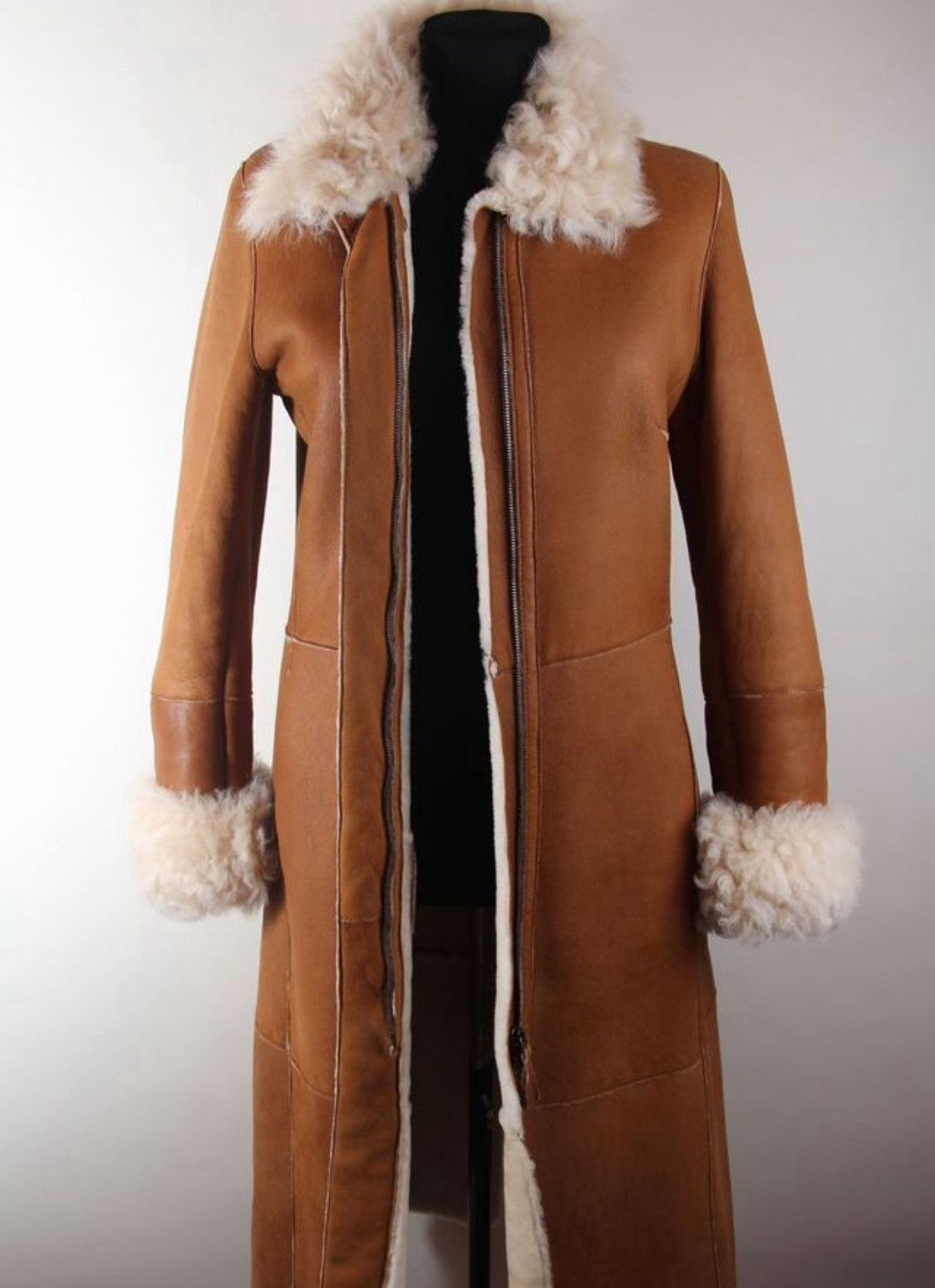 Burberry Burberry Brown Leather Sheepskin Shearling Coat Biker Jacket Size XS / US 0-2 / IT 36-38 - 3 Thumbnail
