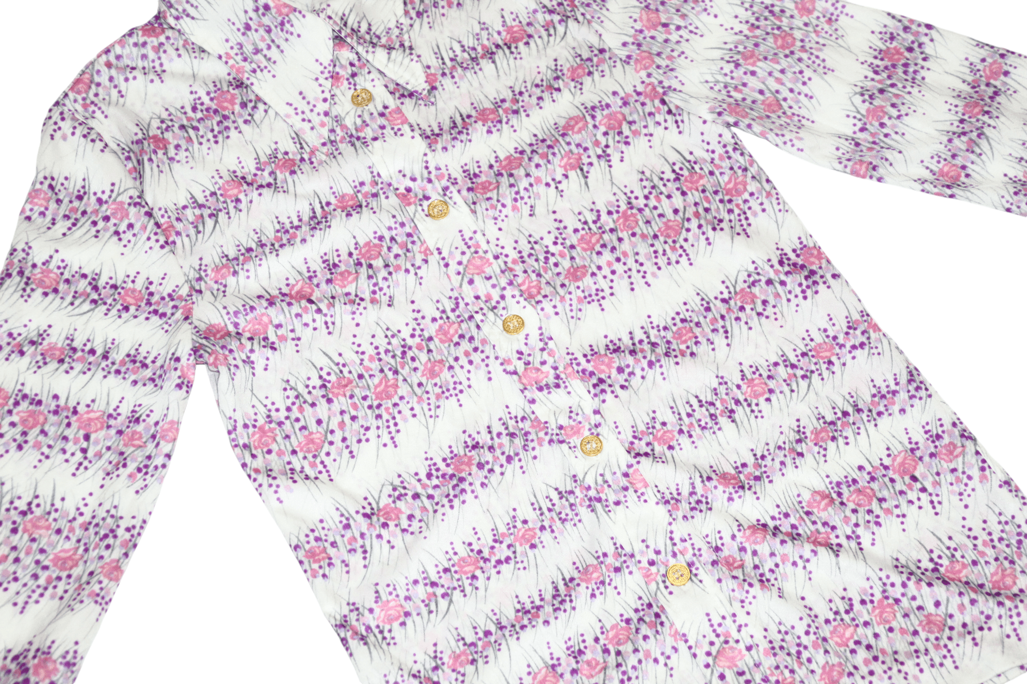Japanese Brand Marty Ribbon Abstract Floral Printed Polyester Blouse Shirt Size M / US 6-8 / IT 42-44 - 8 Thumbnail