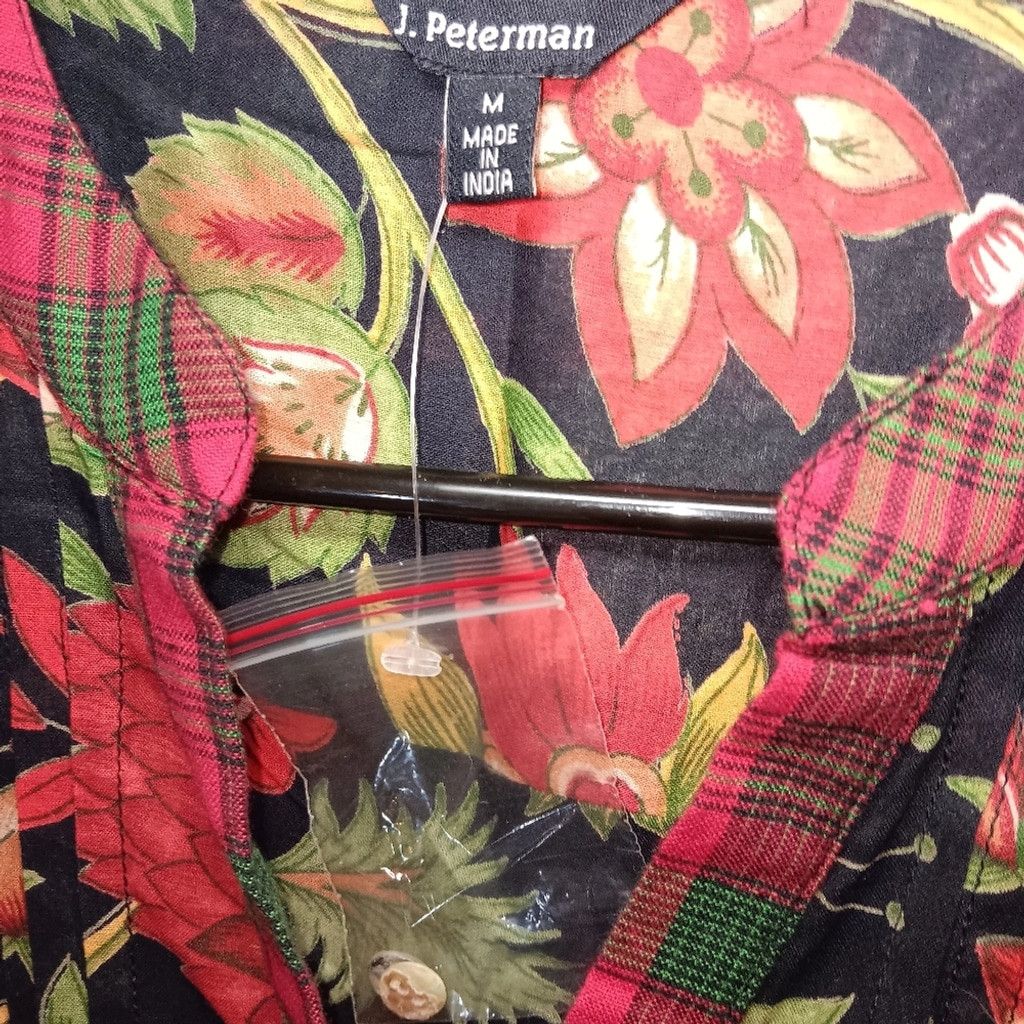 J. Peterman J.Peterman floral plaid trim dress, Size M, nwot Size XL / US 12-14 / IT 48-50 - 3 Thumbnail