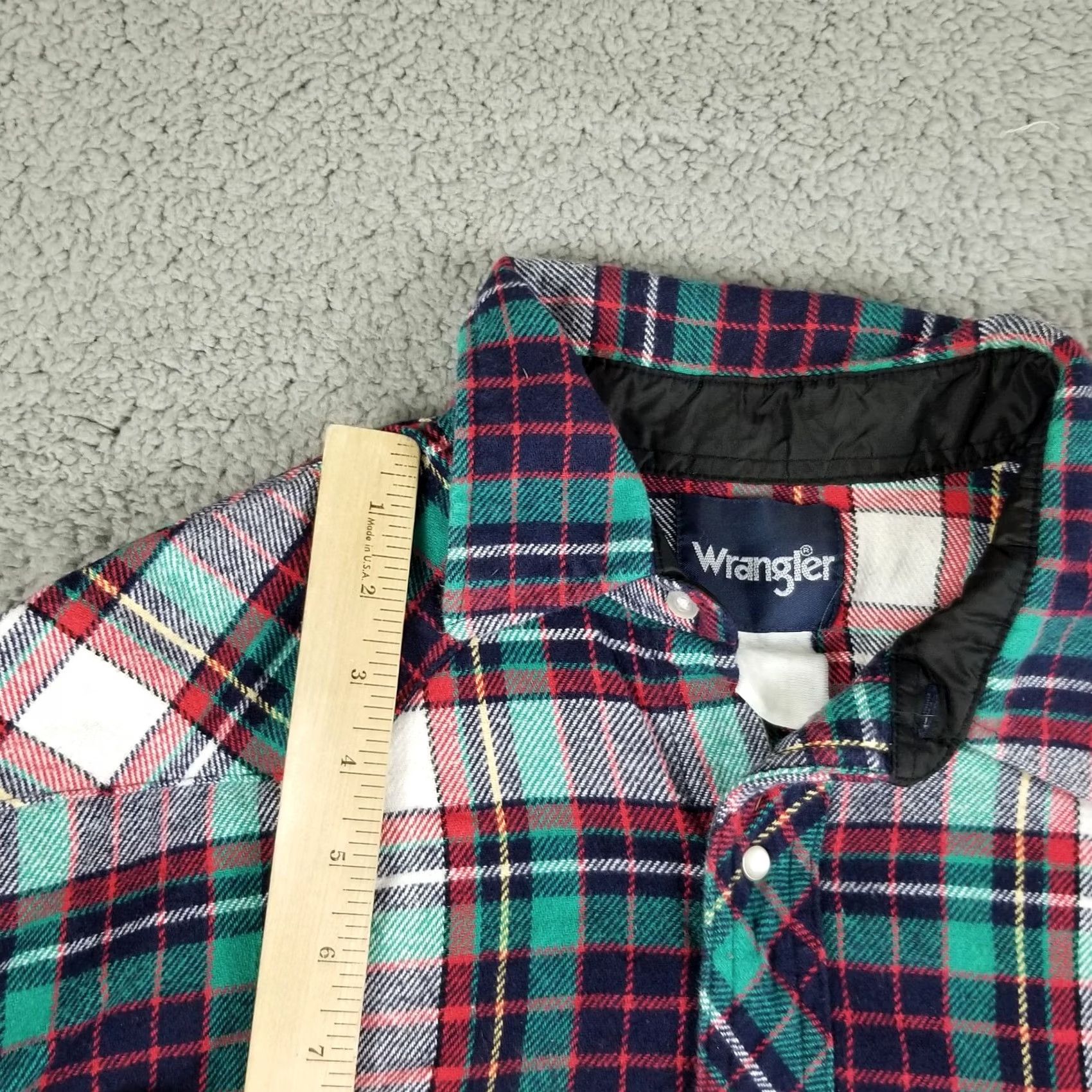 Wrangler VINTAGE Wrangler Brushpopper Shirt 2XL Long Sleeve Plaid Pearl Snap Western Cowboy 90s Mens Size US XXL / EU 58 / 5 - 3 Thumbnail