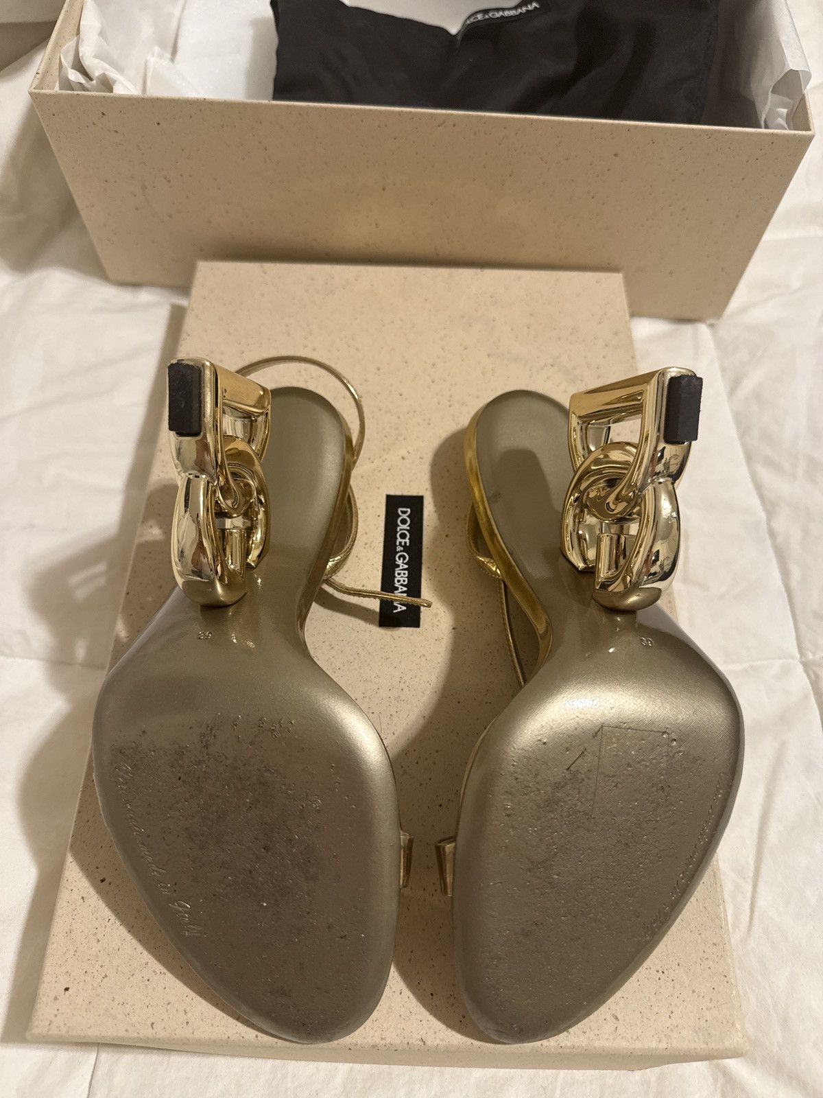 Dolce & Gabbana Keira 105mm leather sandals Size US 9 / IT 39 - 3 Thumbnail