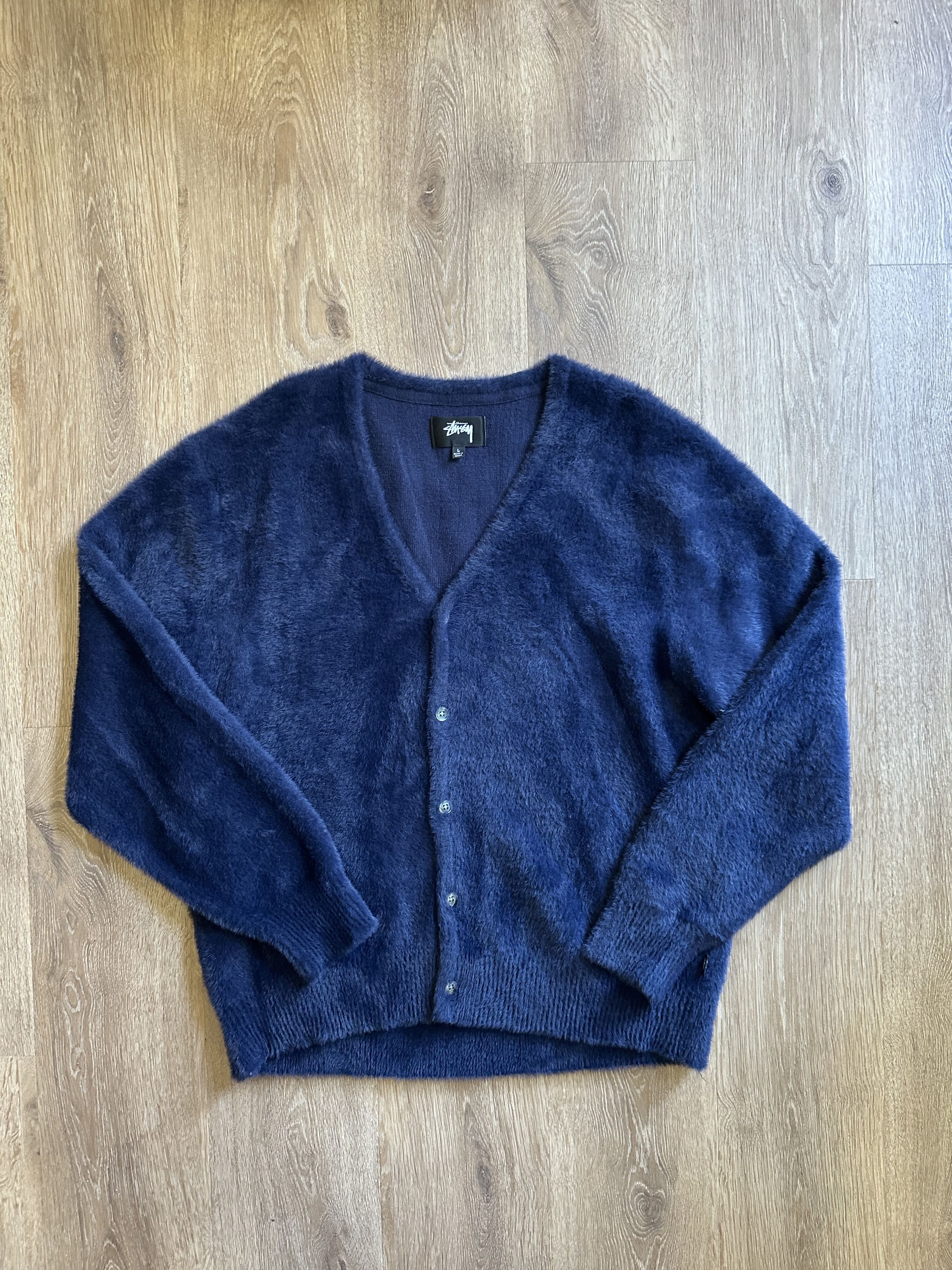 カーディガン stussy shaggy cardigan M navy 紺 カーディガン stussy shaggy cardigan M navy 紺 Shaggy Cardigan