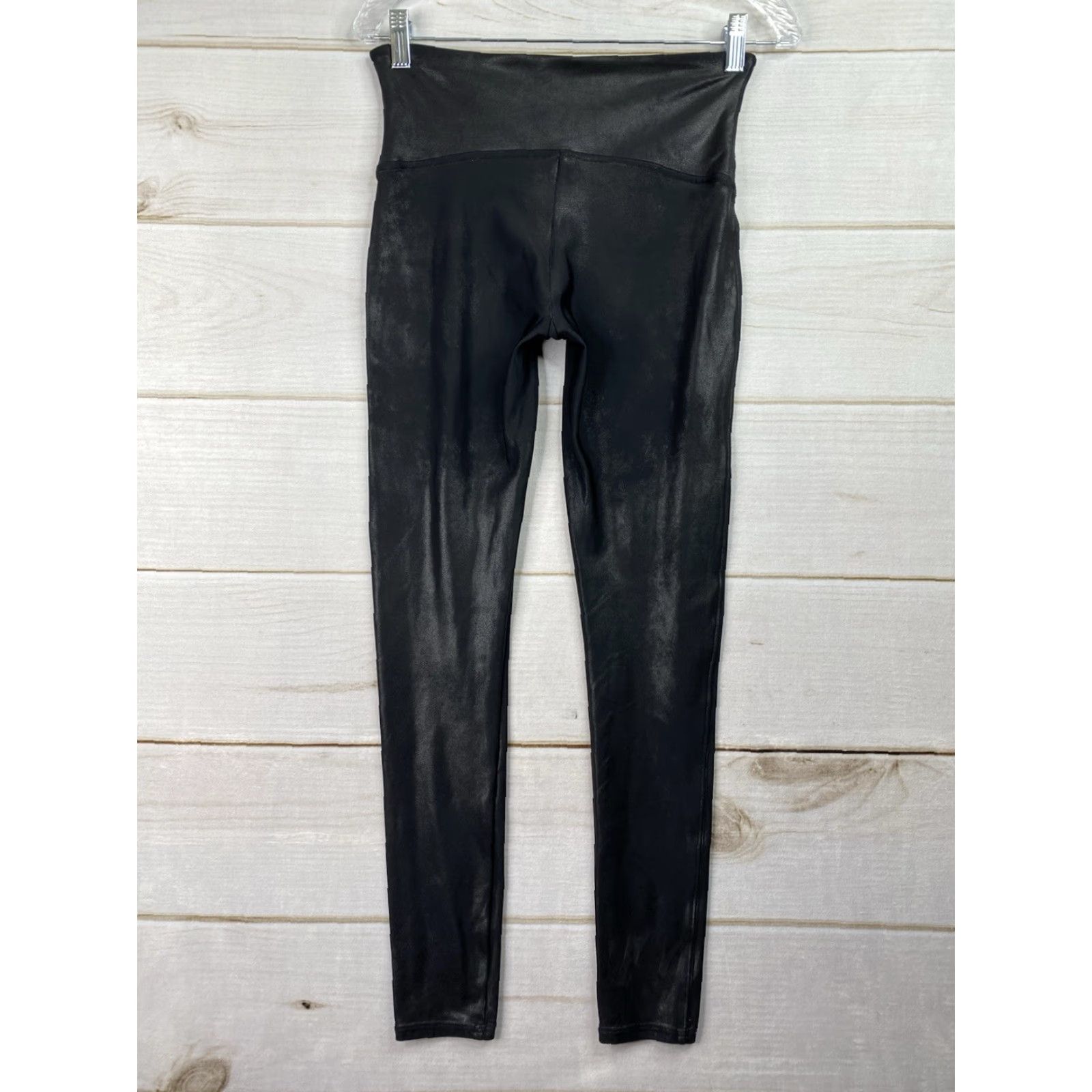 Spanx Spanx Black Faux Leather Coated Leggings Sz L High Rise Shaping Moto Legging Women Bye Size 36" / US 14 / IT 50 - 6 Thumbnail